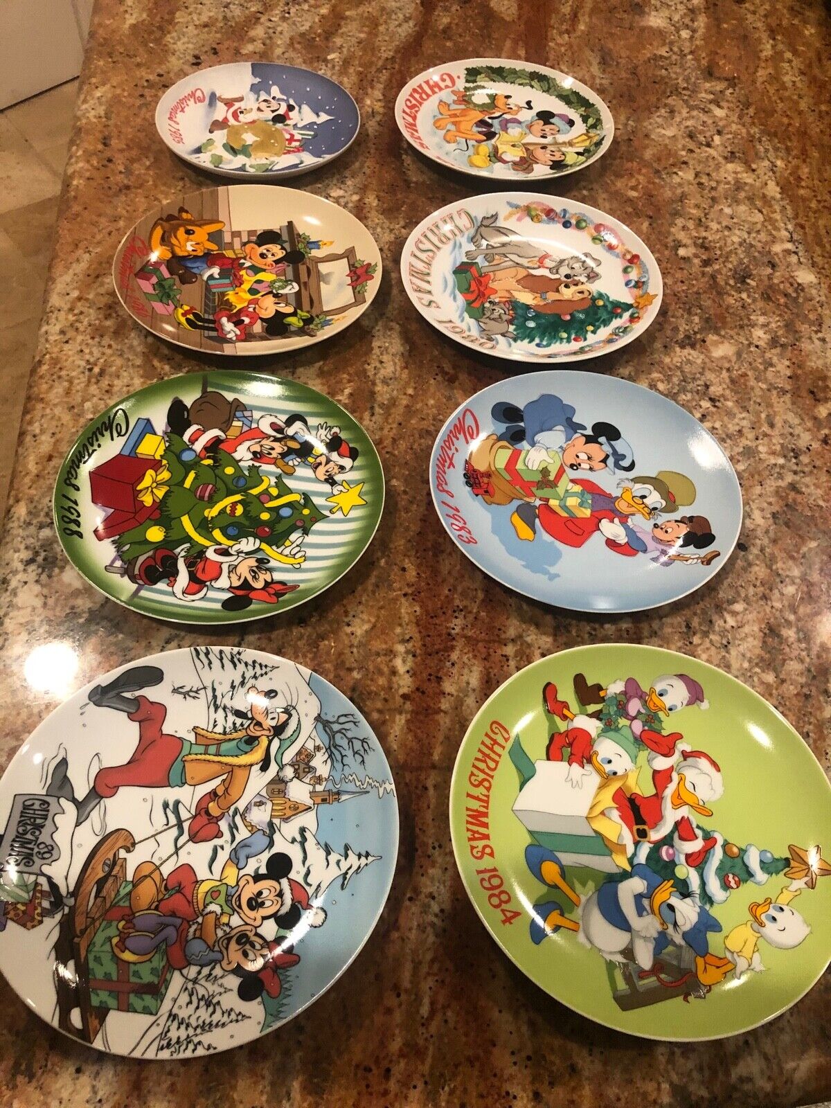 8 - DISNEY Christmas plates  - 1979, 1980,1983,1984,1985,1986,1988,1989