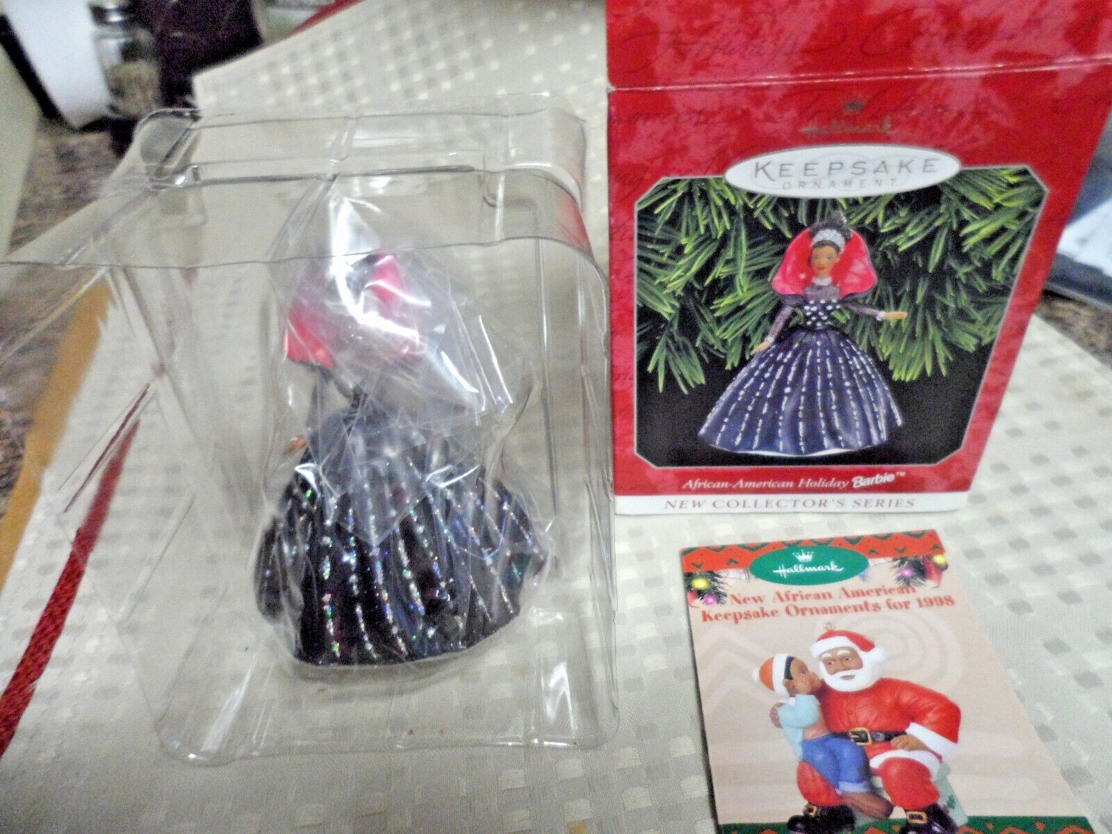 NewHallmark Keepsake African- American Holiday Barbie Ornament Series Dated 1998