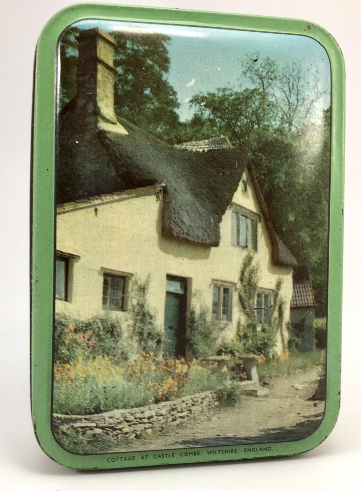 Vintage Pascall Candy Tin Container English Cottage at Castle Combe England