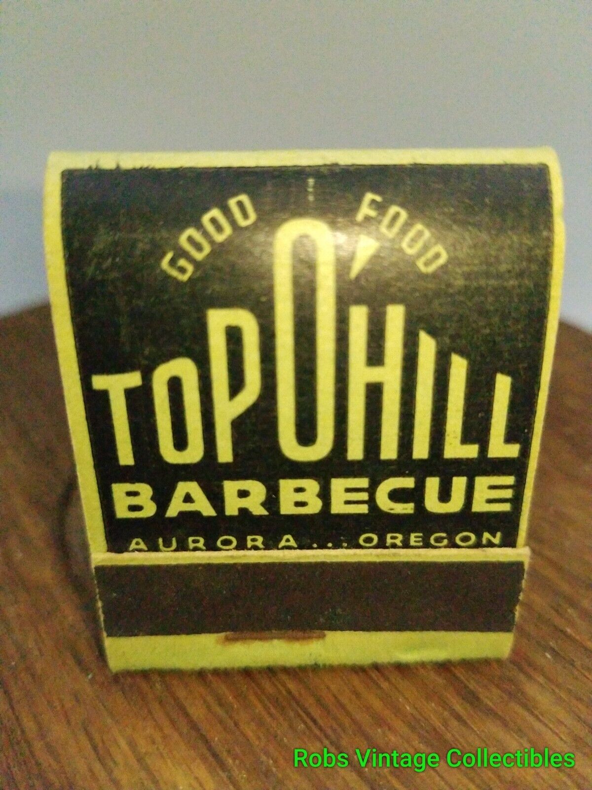 Matchbook topOhill Barbecue Aurora Oregon Vintage Restaurant Advertising 