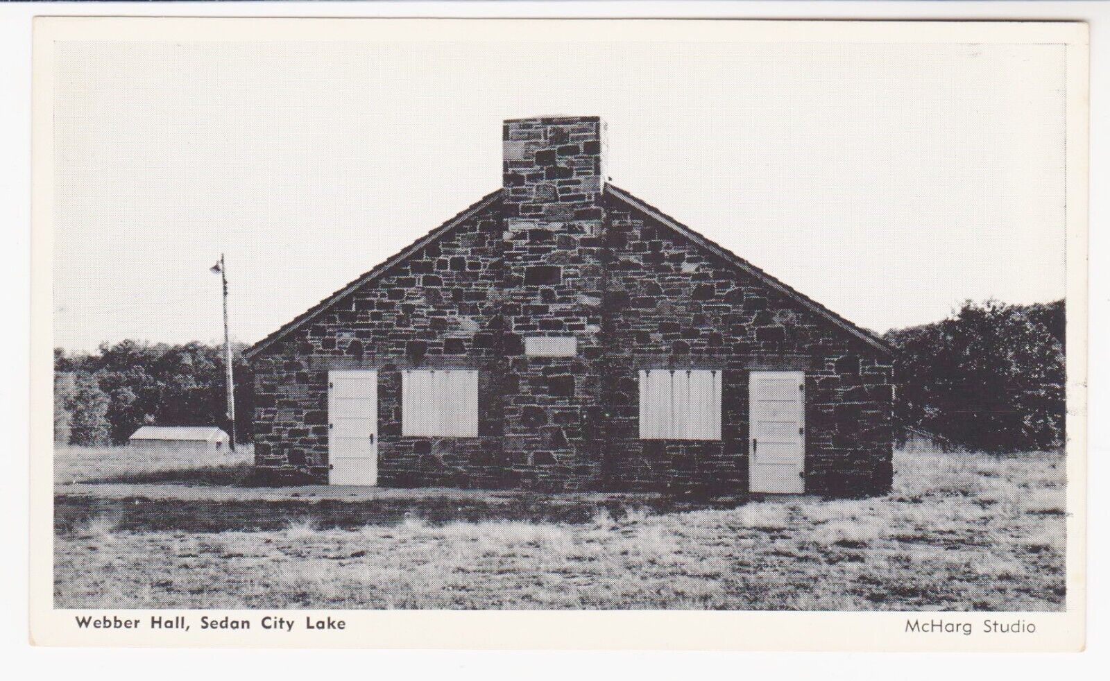 SEDAN, KANSAS – WEBBER HALL – SEDAN CITY LAKE– c. 1920s Postcard