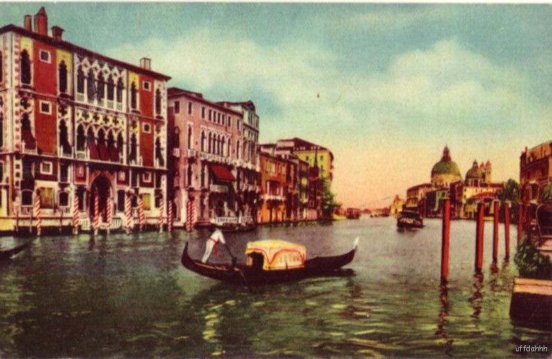 VENEZIA ITALY CANAL GRANDE E CHIESA DELLA SALUTE 1956