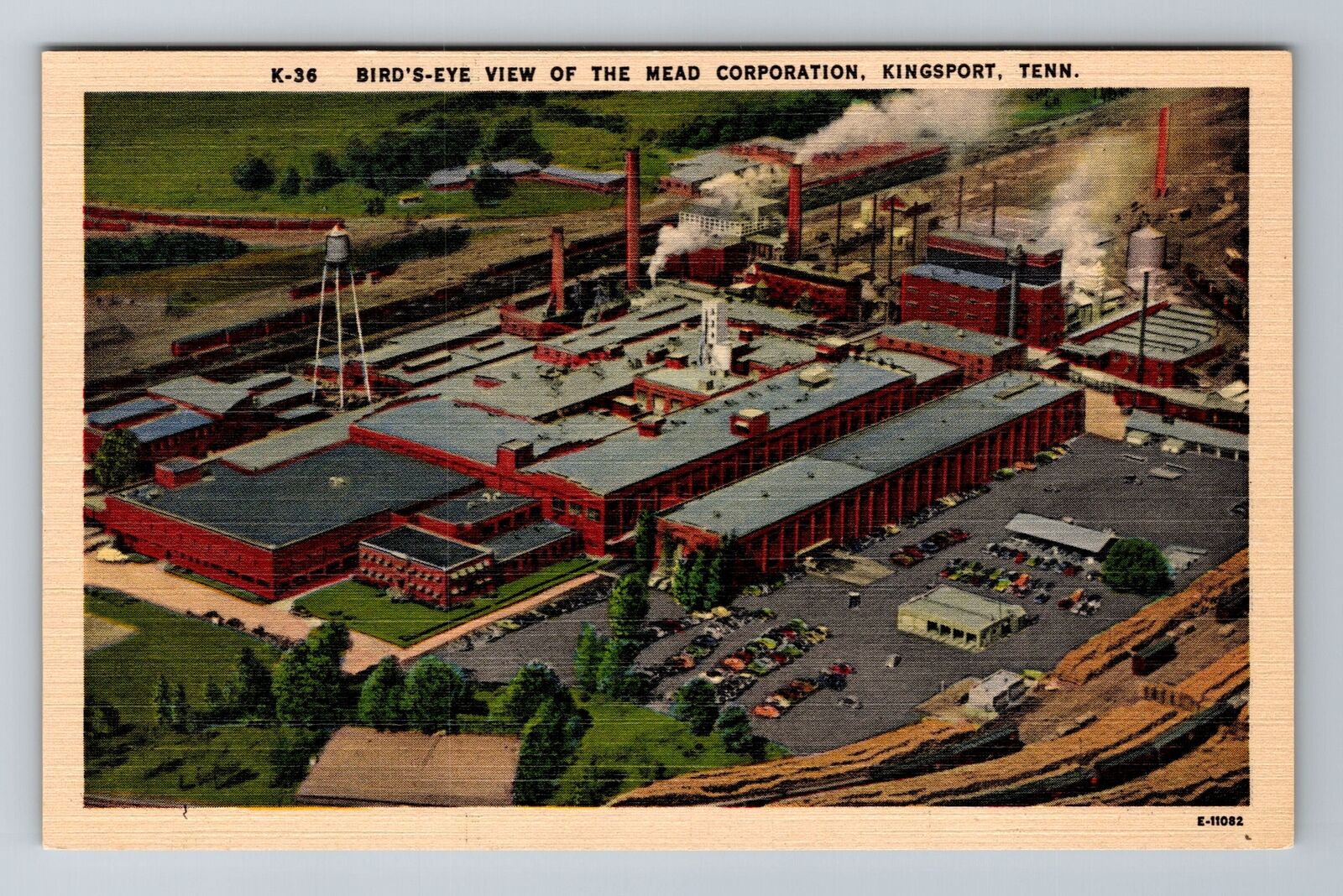 Kingsport TN-Tennessee, Aerial Of Head Corporation, Antique, Vintage Postcard