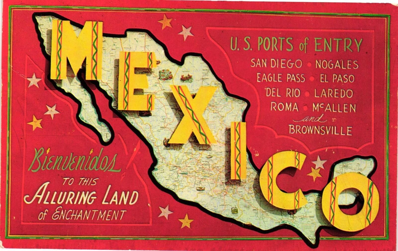 Vintage Postcard- D8475. MEXICO LAND OF ENCHANTMENT. UnPost 1910