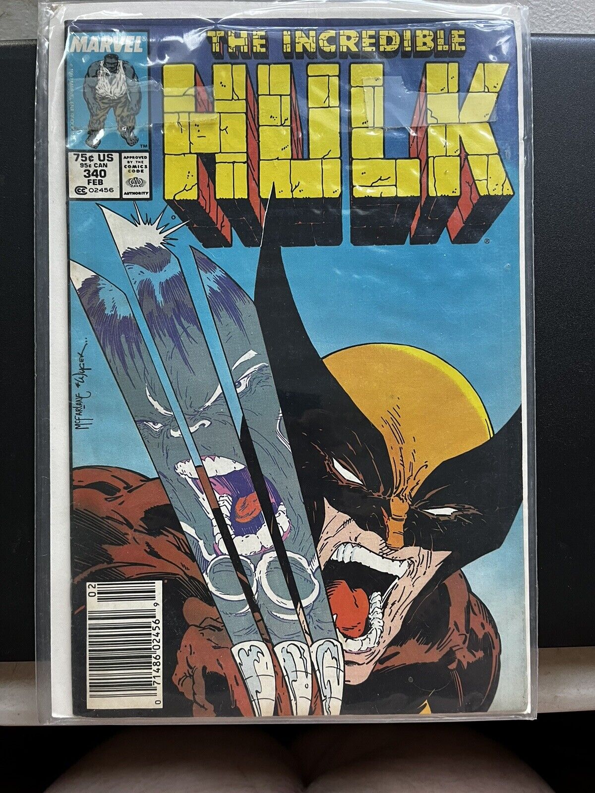 Needs A Home: Incredible Hulk #340 Newsstand Classic Wolverine McFarlane 1988