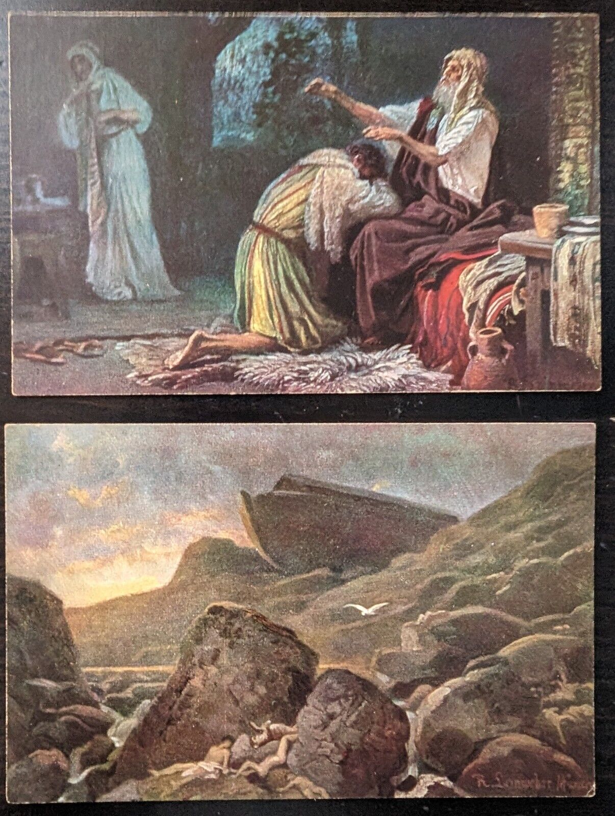 Holy Scripture Noah\'s Ark Old Testament Bible Series I Leinweber Art 2 Postcards
