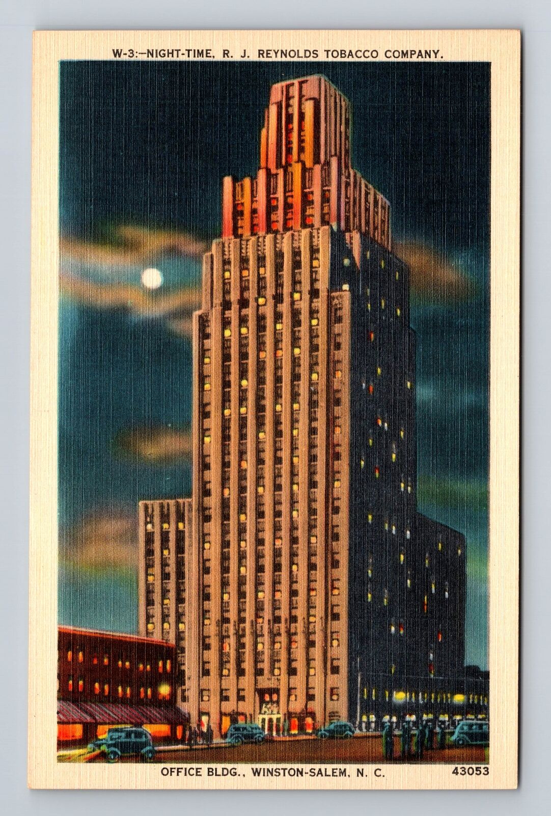 Winston Salem NC-North Carolina, Office Building, Advertise, Vintage Postcard