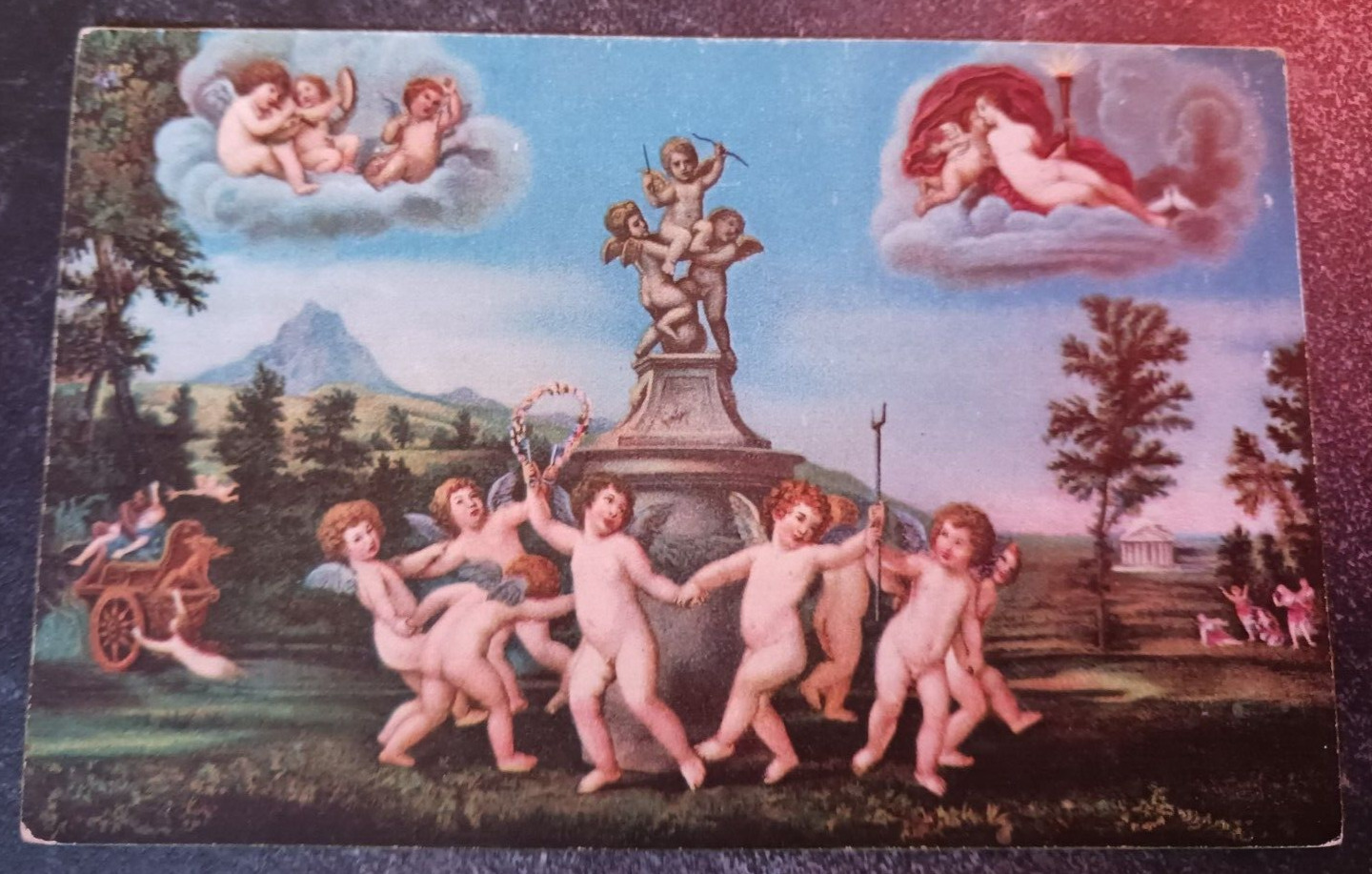 vtg postcard Francesco Albani Dance of Cupids Stengel Dresden art unposted