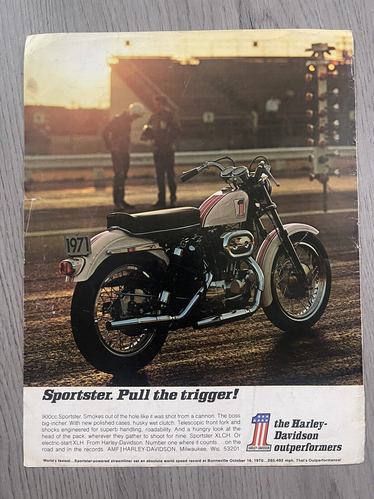 Vintage 1971 Harley Davidson 900cc Sportster Advertisement #1 Outperformers 