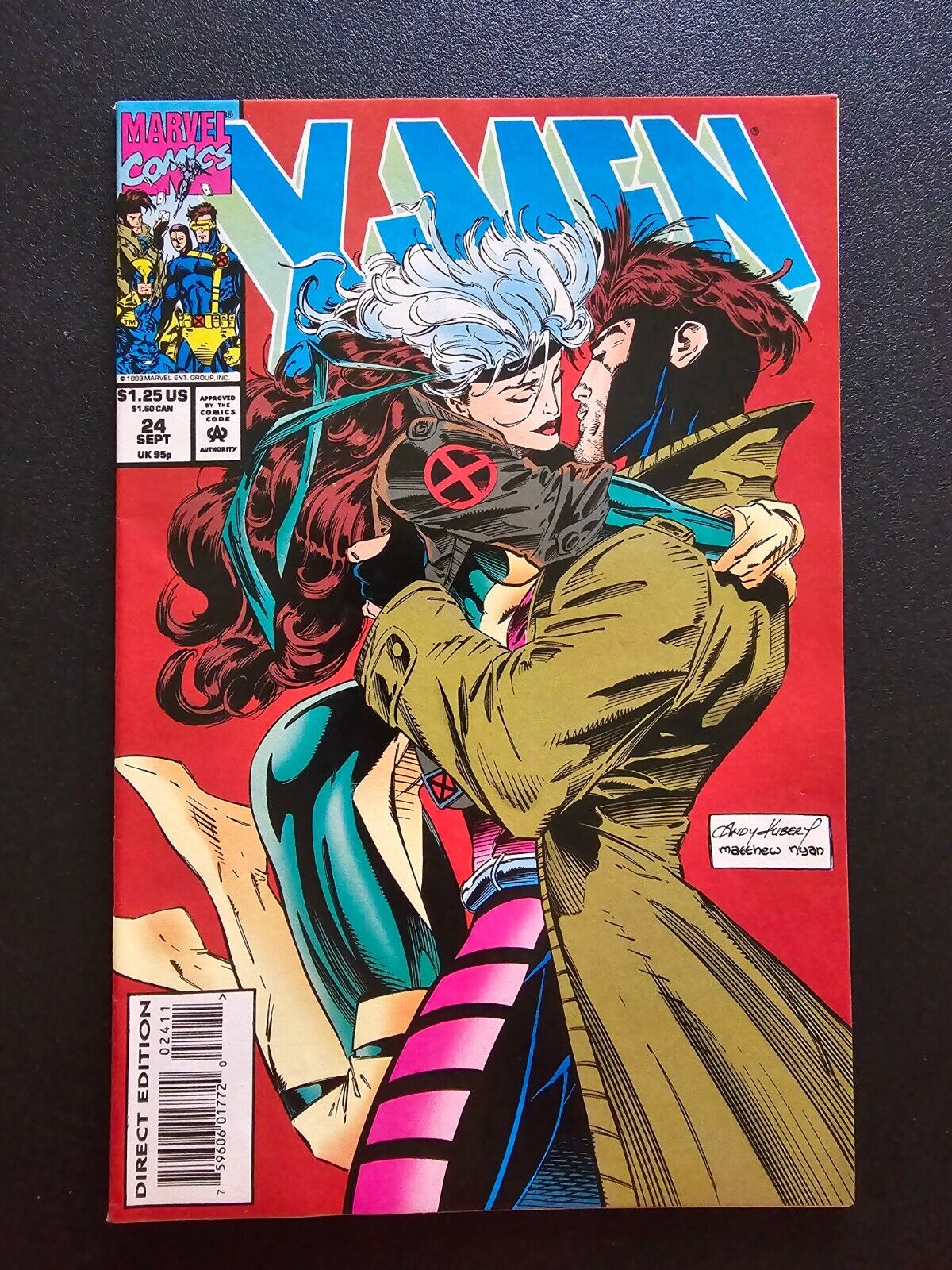 Marvel Comics X-Men #24 September 1993 Andy Kubert Cover Gambit Rogue (a)