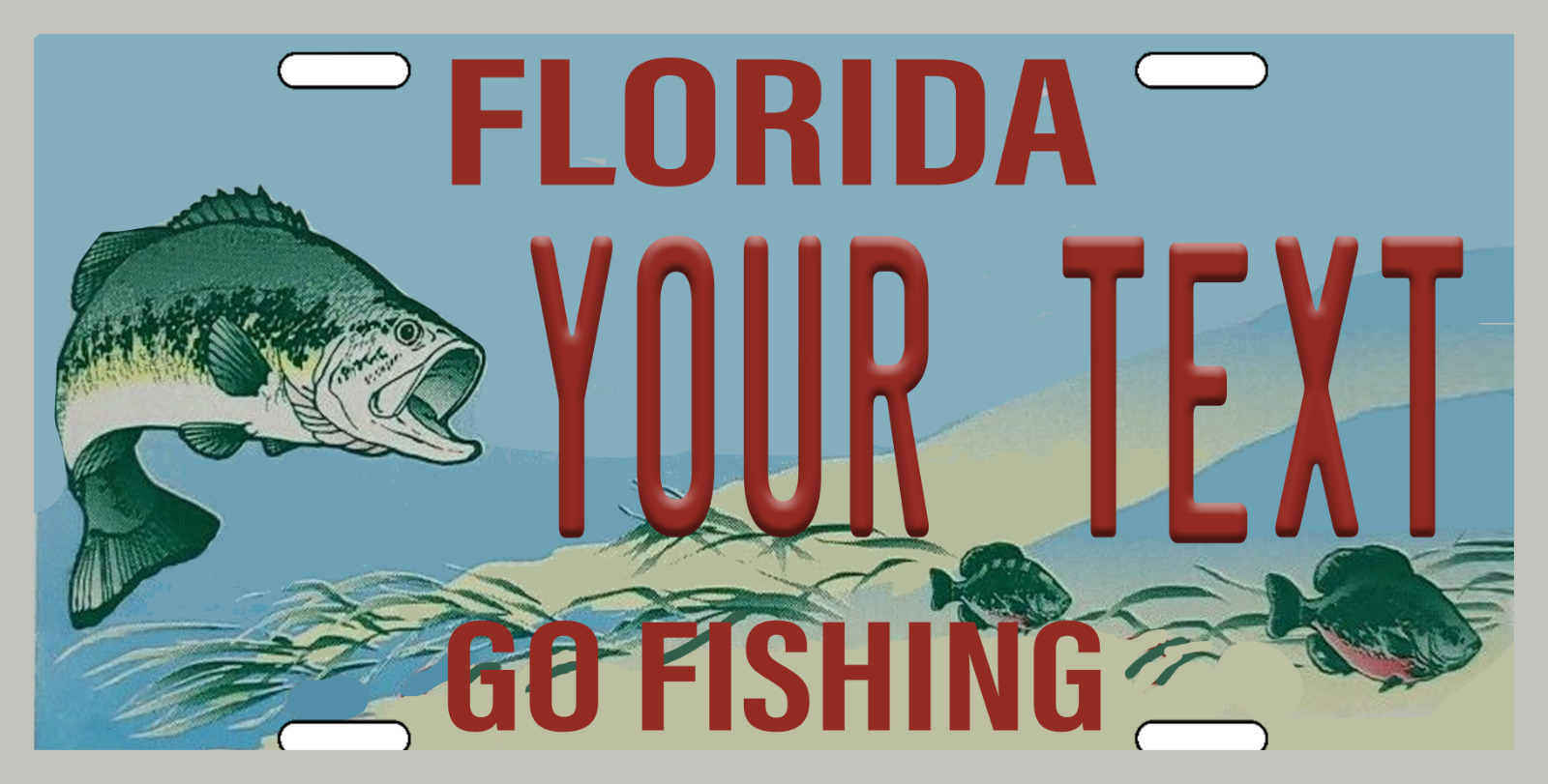 FLORIDA Personalized Custom License Plate Tag for Auto Fishing