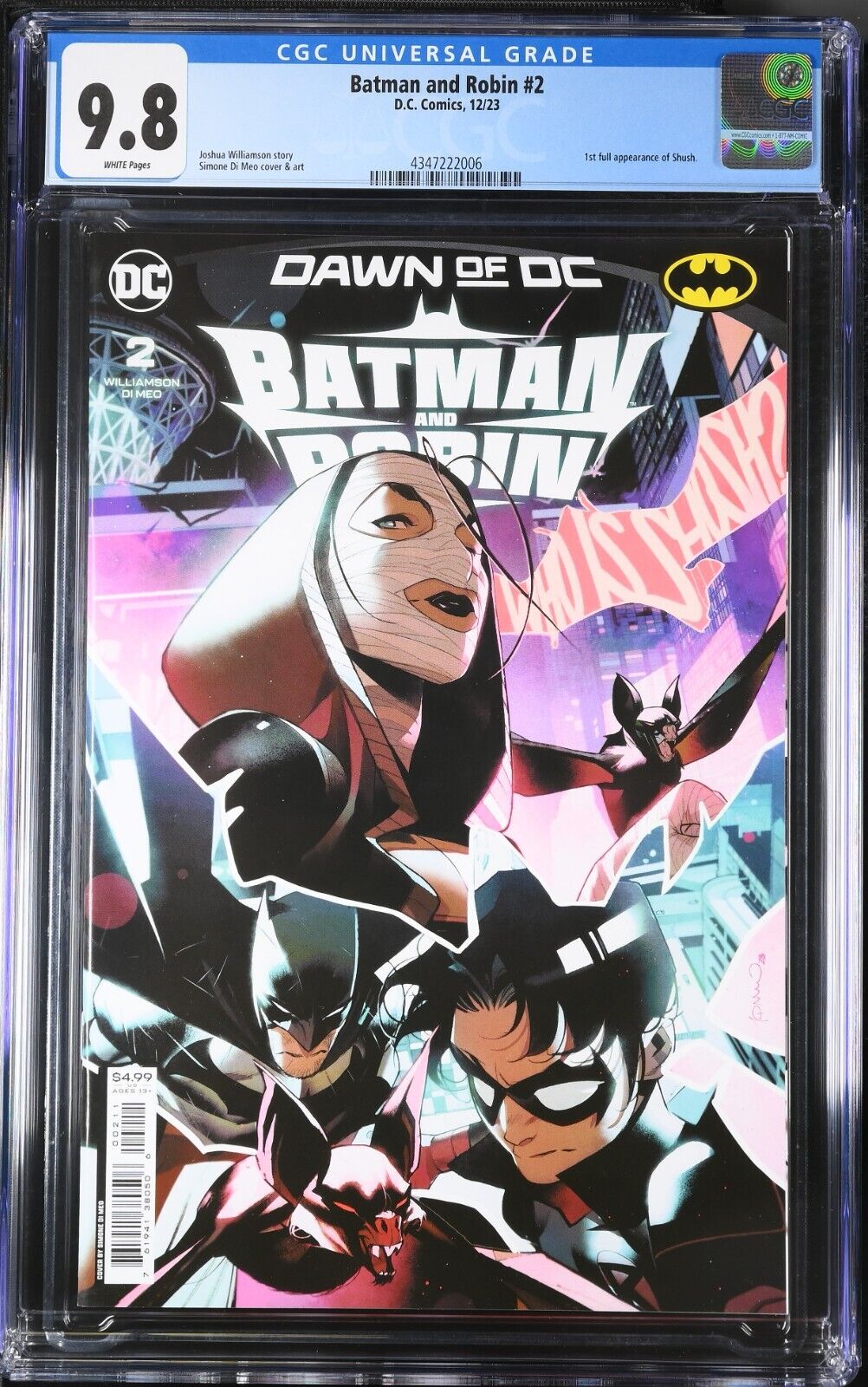Batman and Robin #2 CGC 9.8 1st Appearance of Shush Cover A DC 2023 Female Hush