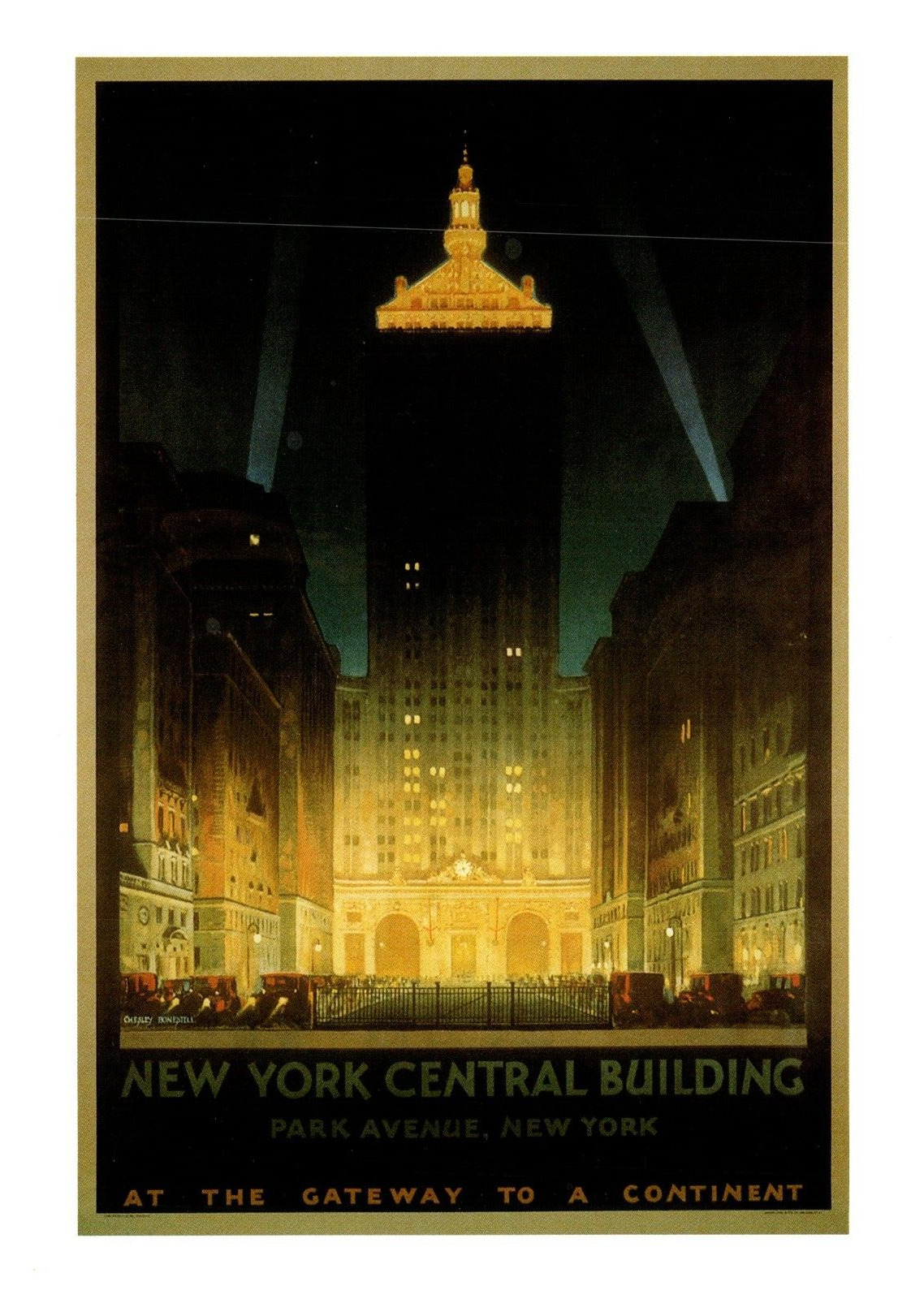 postcard New York Central Building c 1933 repro 1999 A2712