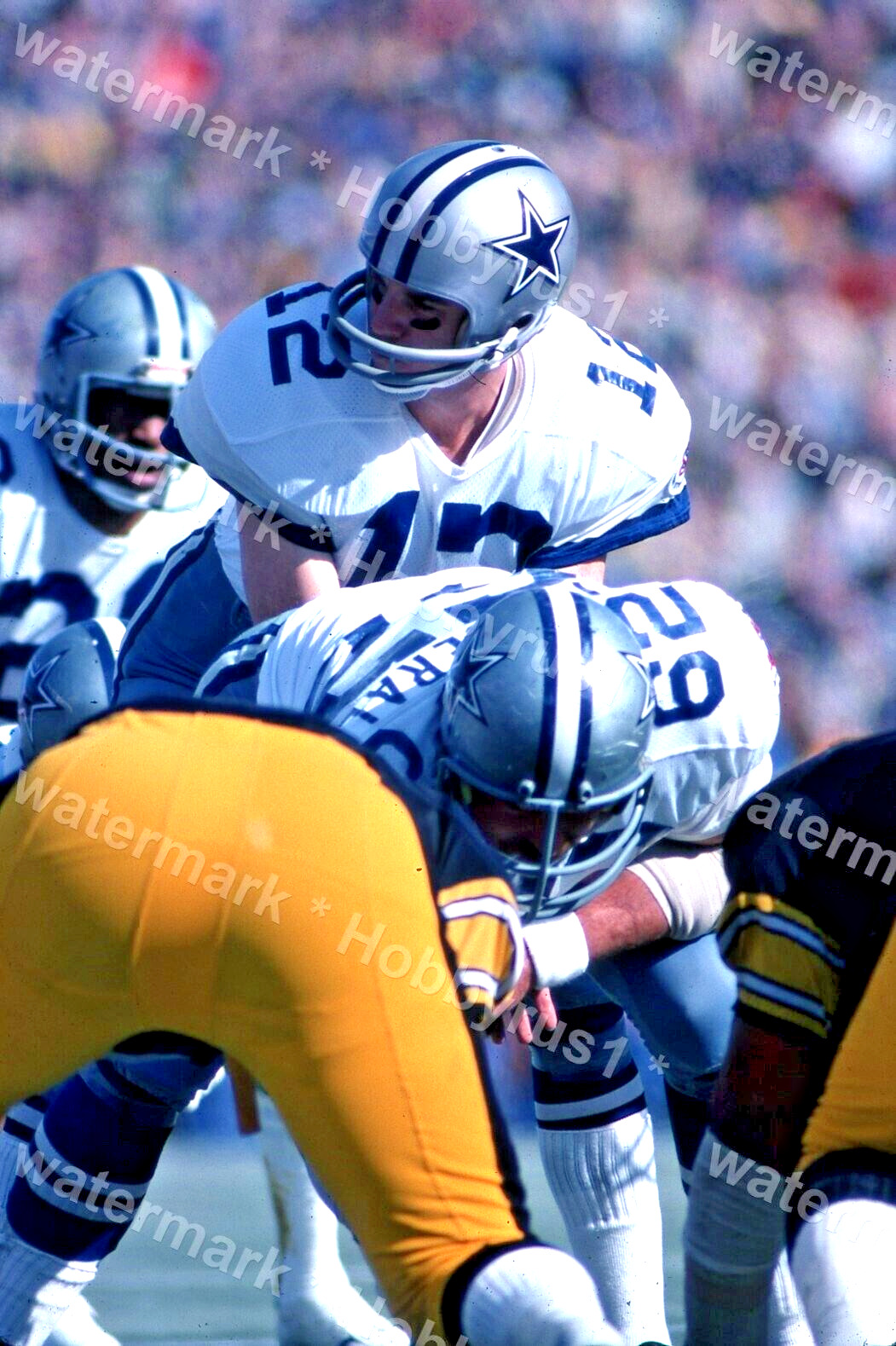 Super Bowl COWBOYS vs STEELERS Roger Staubach 1976 NFL Original 35mm Photo Slide
