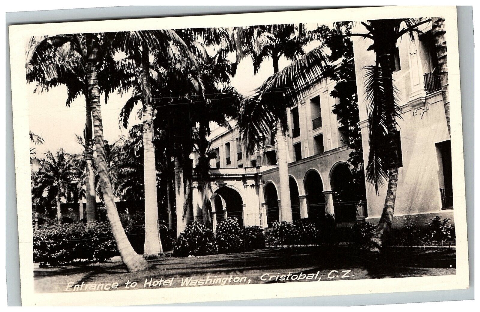 c1950s Entrance To Hotel Washington Cristobal C.Z. Real Photo Postcard Rppc 