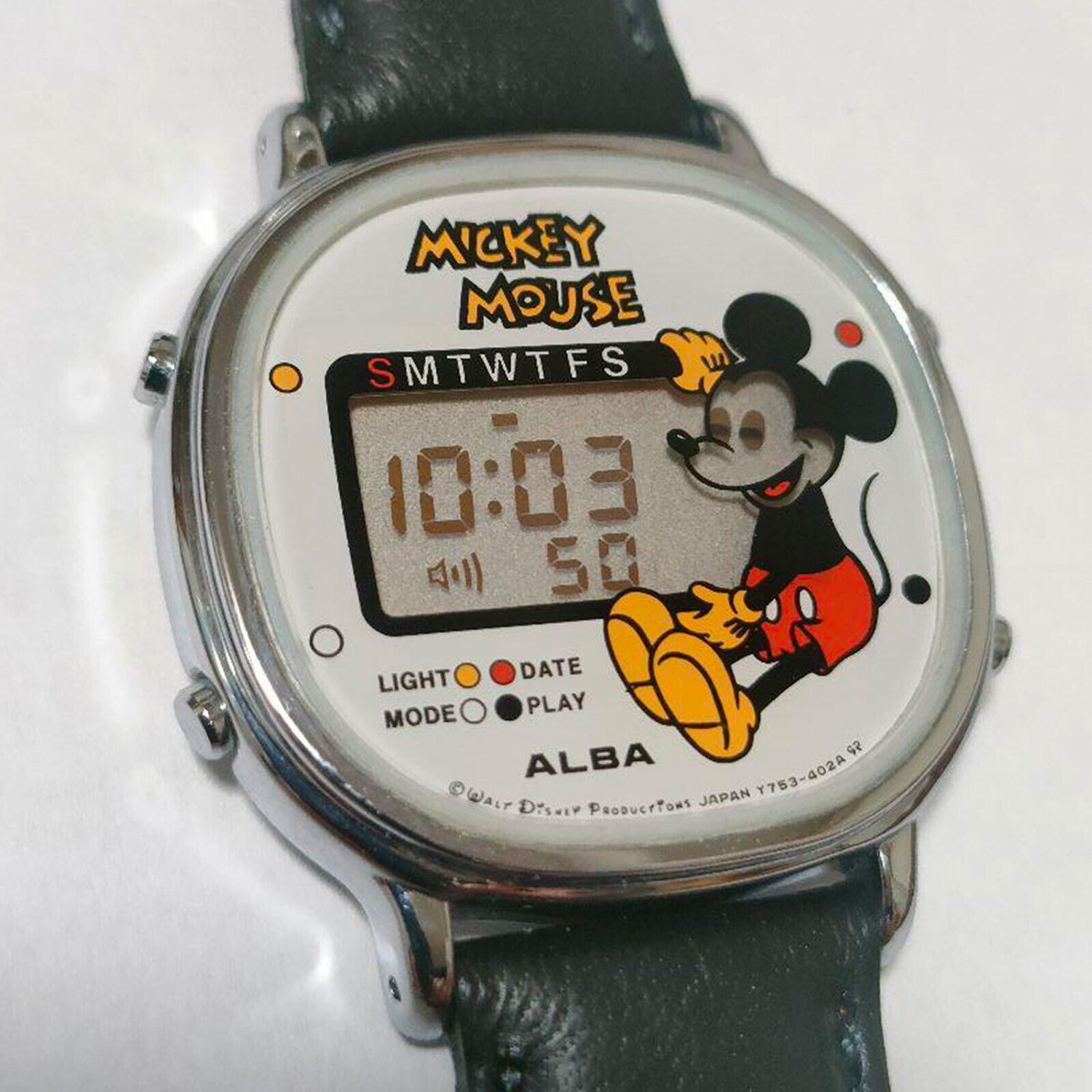 SEIKO ALBA DISNEY MICKEY MOUSE Digital Watch Wristwatch SP050A WATER RESIST Mint