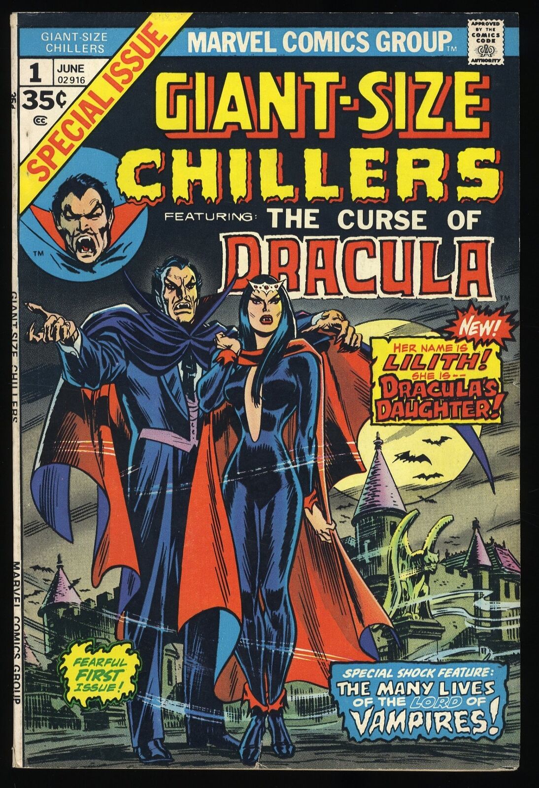 Giant-Size Chillers #1 FN/VF 7.0 1st Lilith Dracula's Daughter Marvel 1974