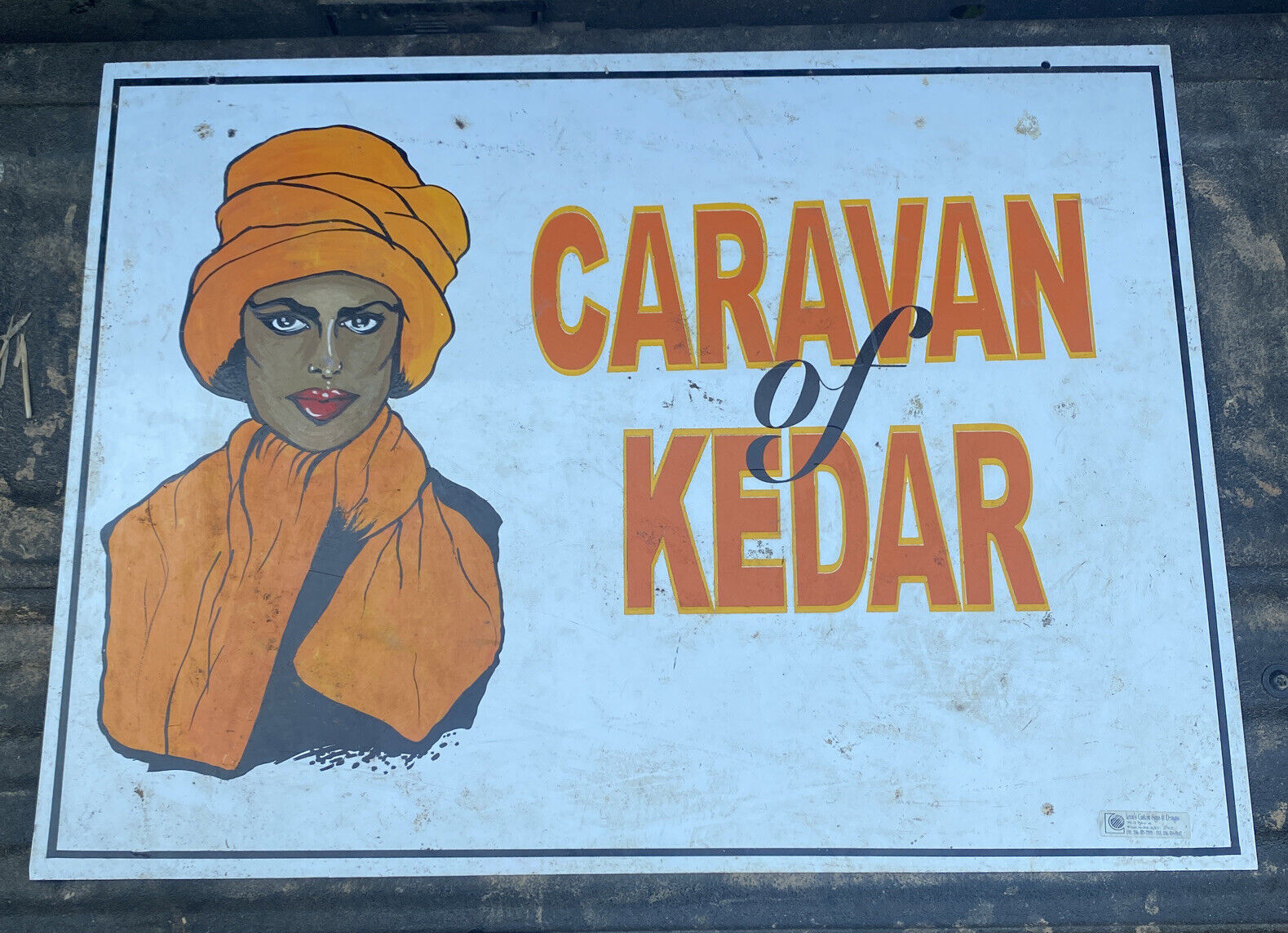 Vintage Leons Custom Signs & Designs Caravan Of Kedar 18X24 Sign 2 Sided