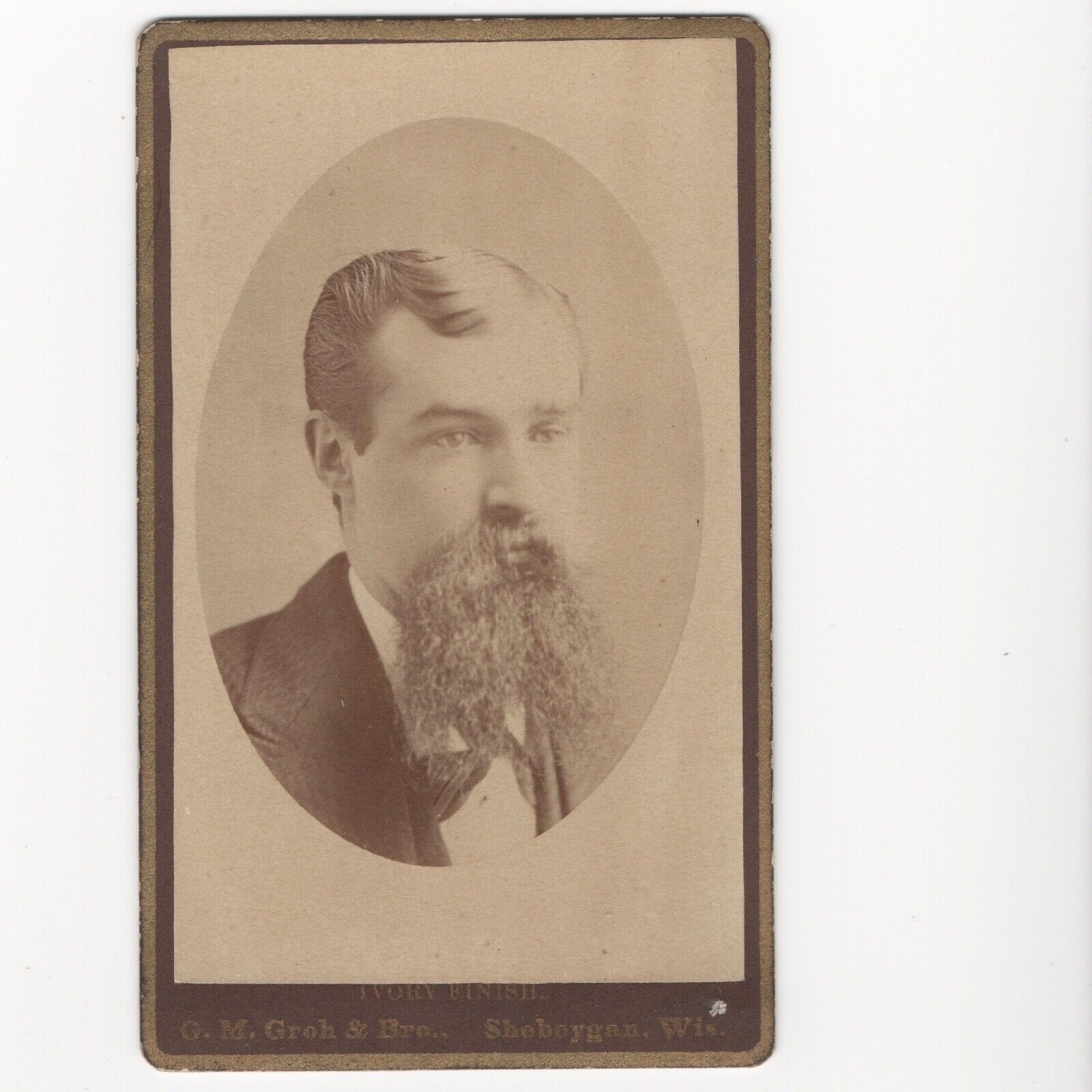 Antique Carte De Visite CDV Card Photograph Bearded Gentleman Head Portrait