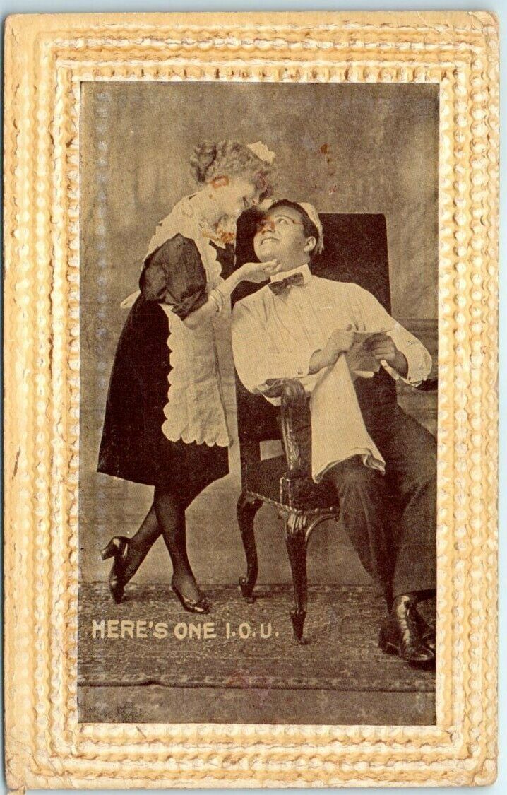 Postcard - Lovers Art Print - Here\'s One I Owe You - Love/Romance Greeting Card