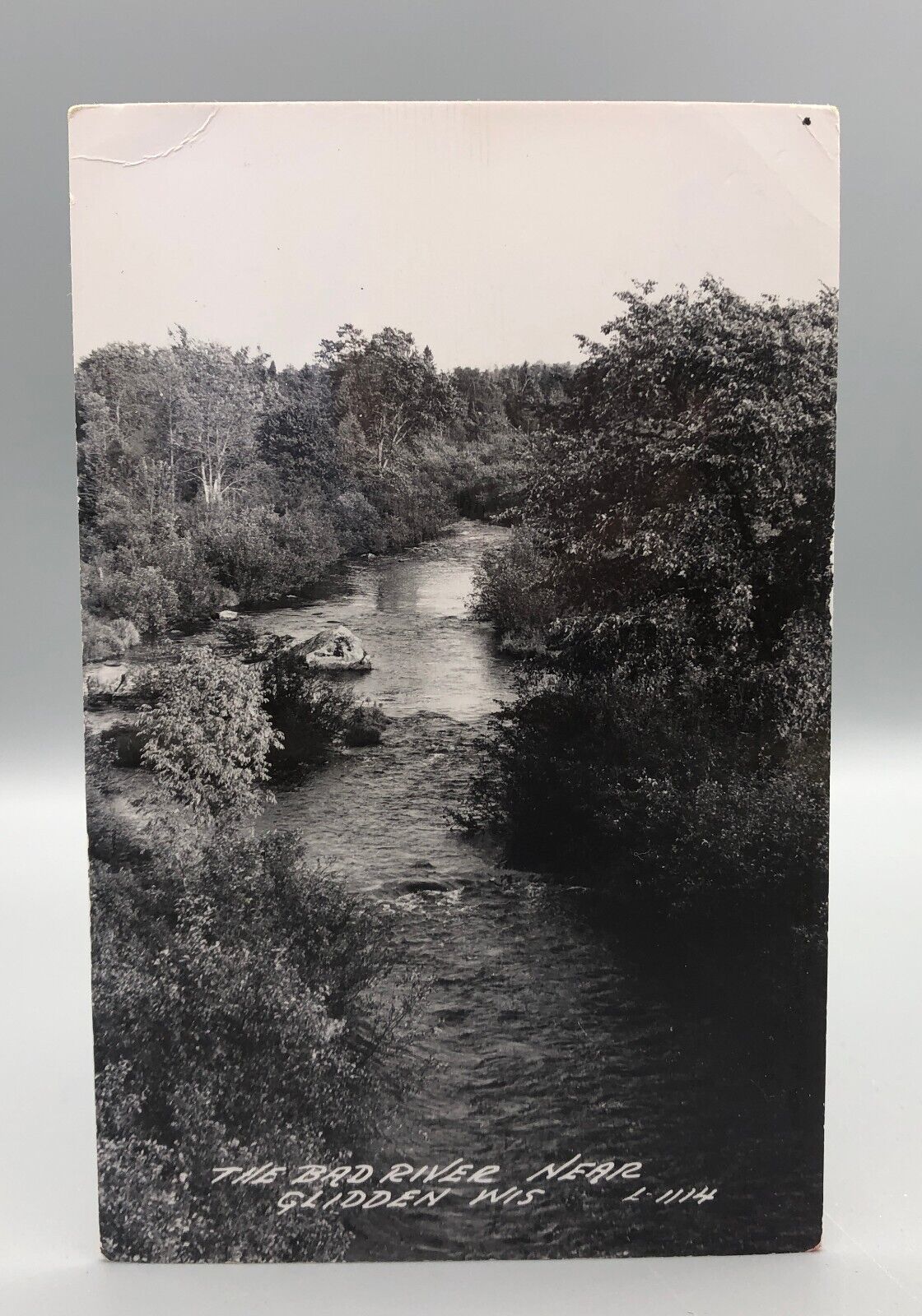 Vintage Real Photo RPPC Postcard The Bad River Near Glidden Wisconsin