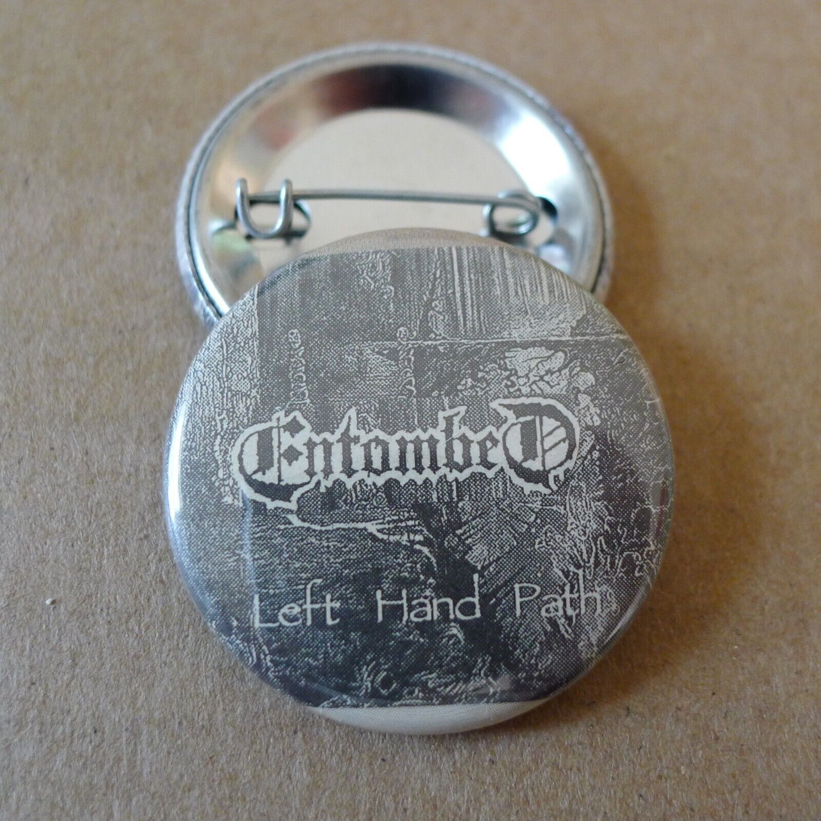 ENTOMBED Pinback Button PIN badge BAND death metal LEFT HAND PATH