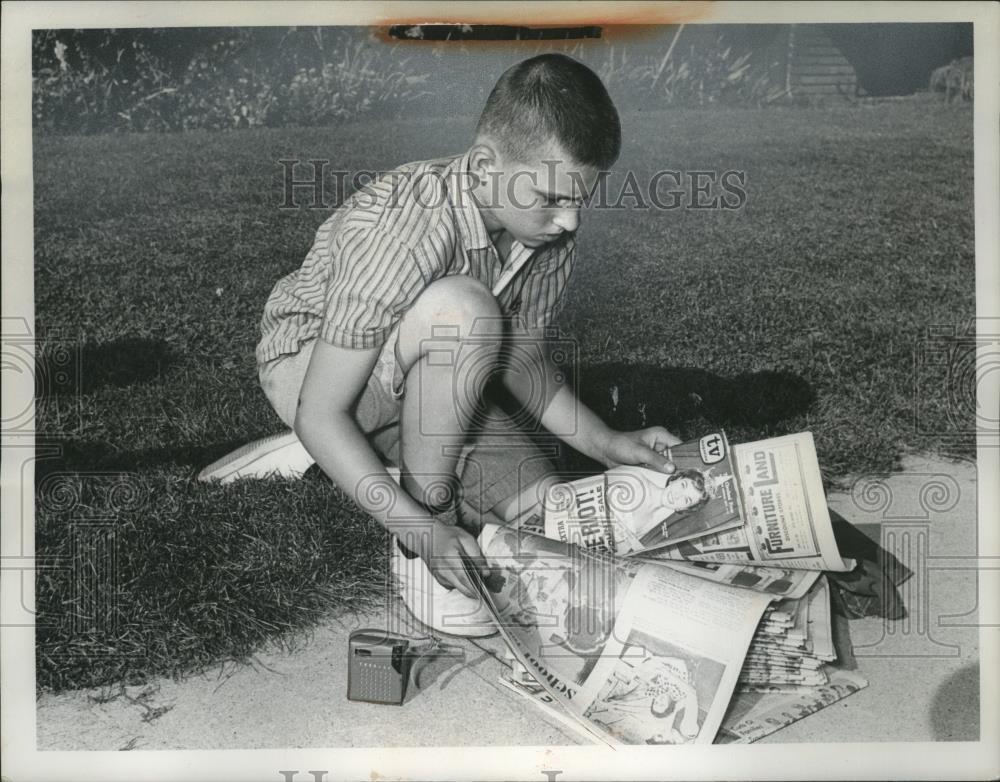 1961 Press Photo Jimmy Toppel age 12 Press newspaper boy in Cleveland