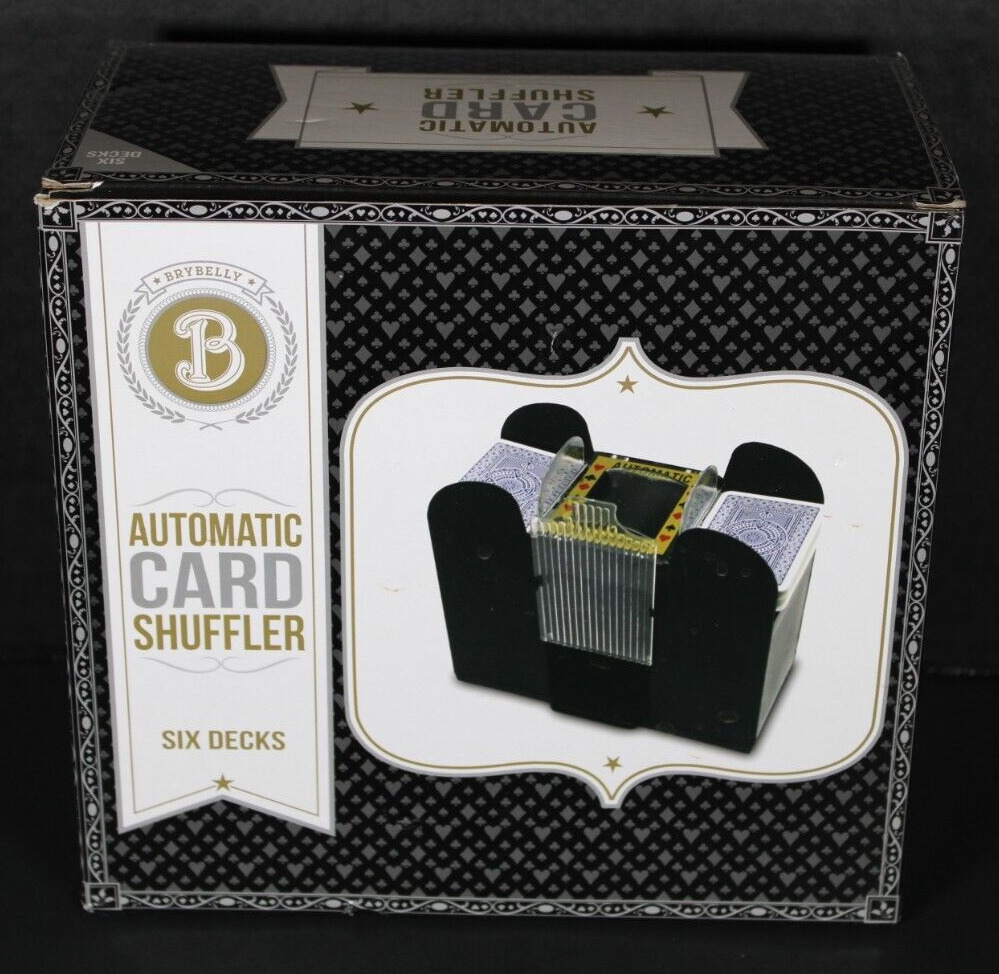 Brybelly 6 Deck Automatic Card Shuffler Battery-Operated - Up to 6 Decks