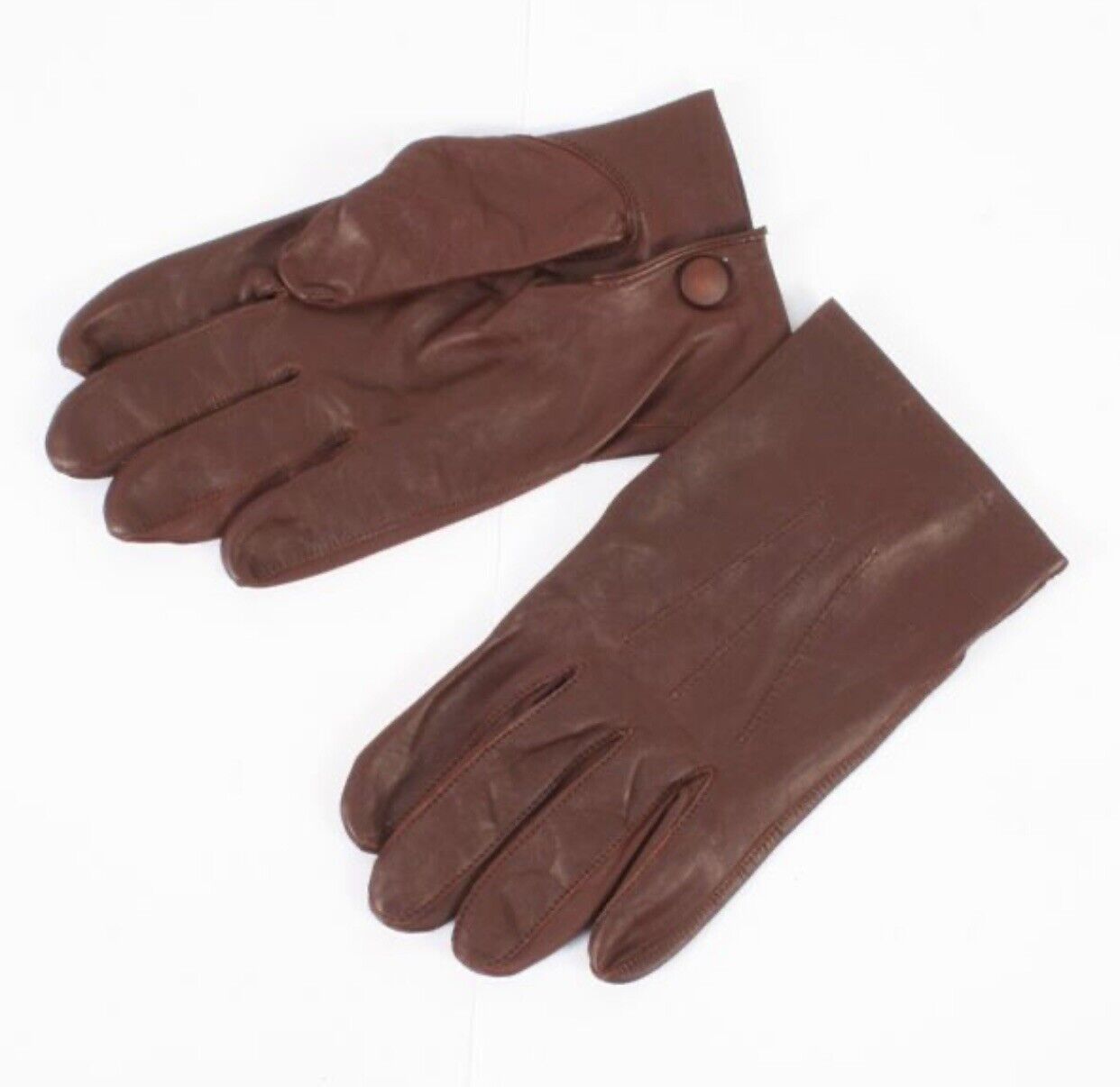 Very Rare Pre WW1 British Army Officer Dark Brown Leather Gloves 1900s