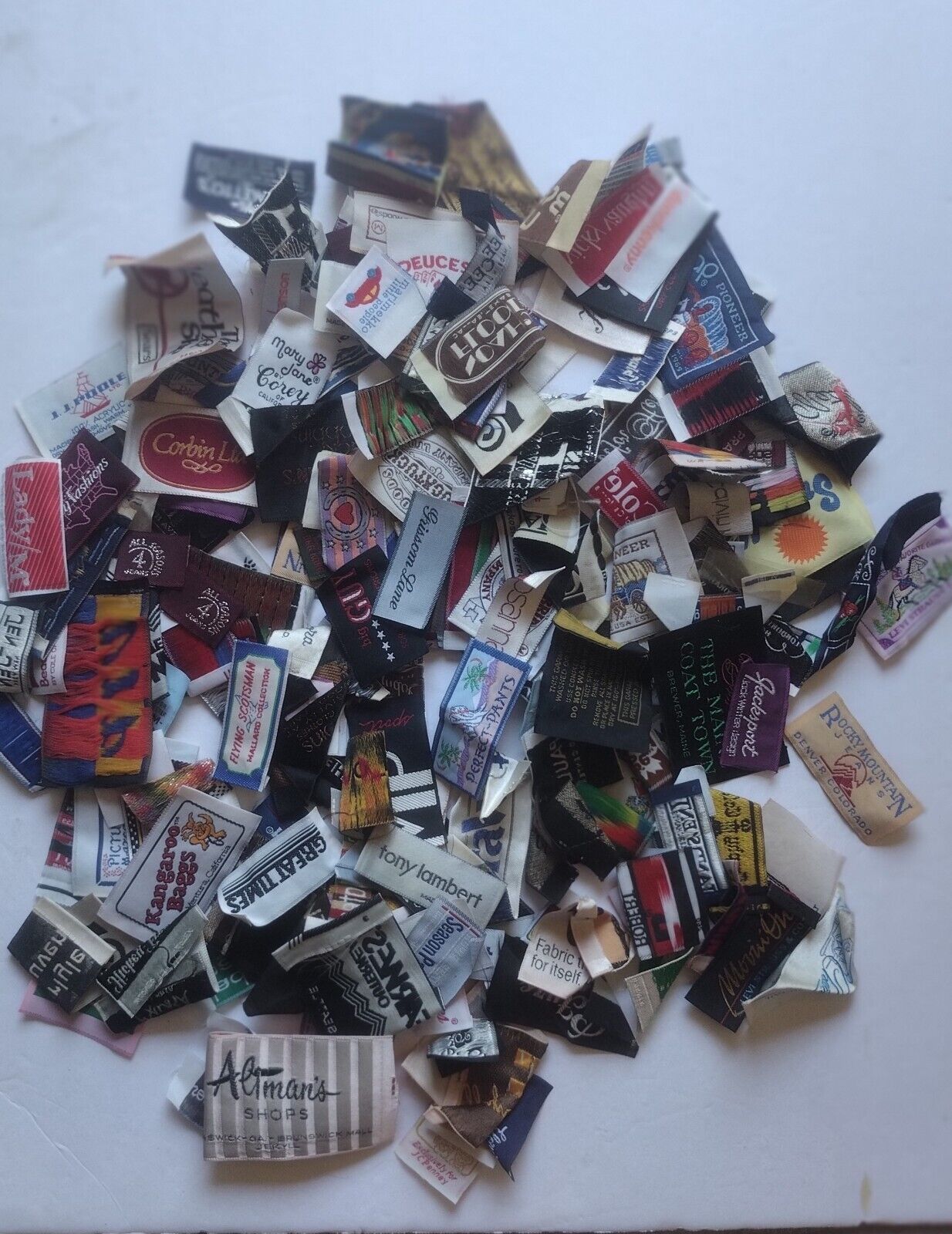 Giant Lot Of 200 Vintage Clothing Labels
