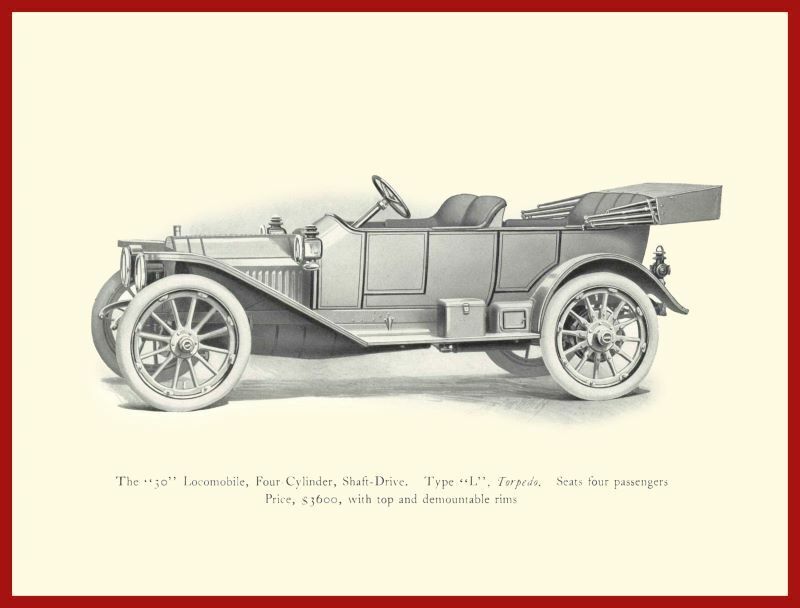 1912 Locomobile New Metal Sign: Type L Torpedo - Bridgeport, Connecticut