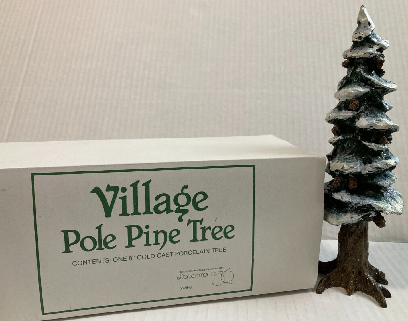 Vintage Dept 56 Village Pole Pine Tree #55298 Cold Cast Porcelain
