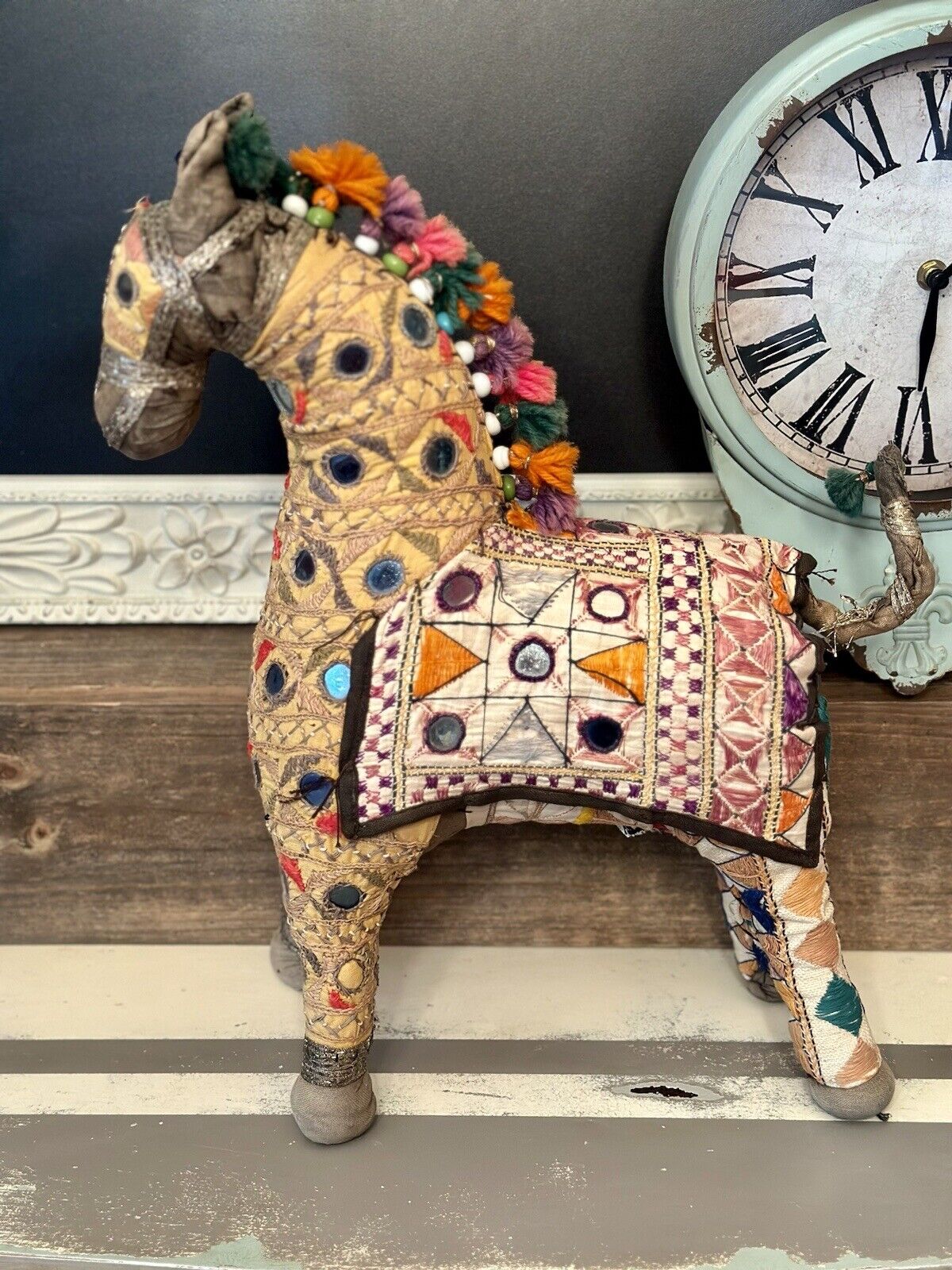 VTG Handmade/Woven 100% Cotton Rajasthani Fabric Horse India 17\