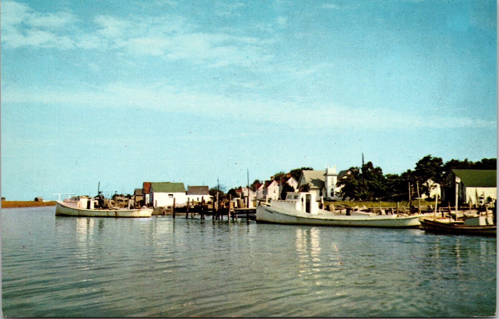 Rhodes Point Marina Smith Island Maryland Vintage Postcard