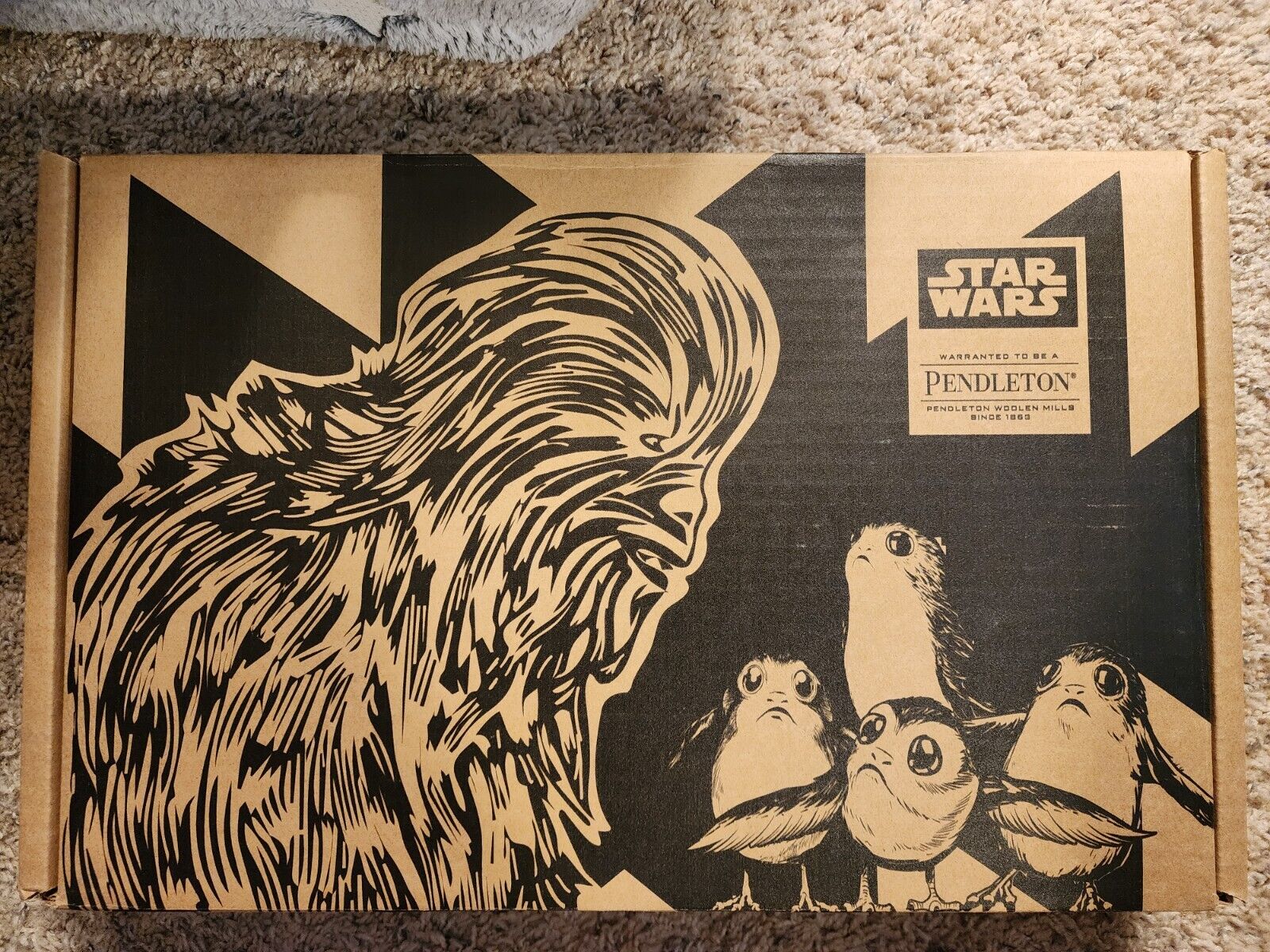 Star wars collection rare wool pendleton blanket chewbacca porgs
