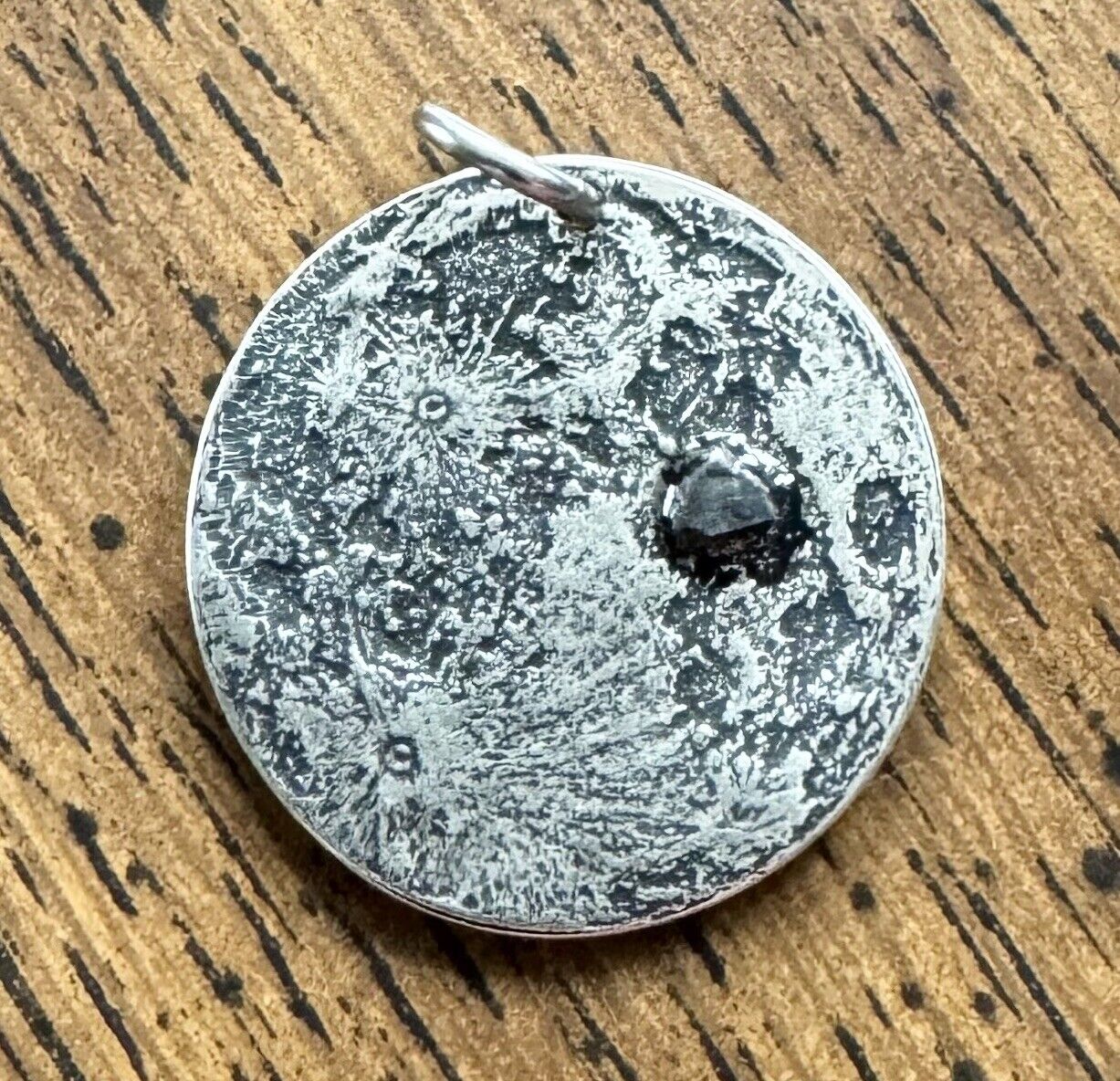 Minted .999 Silver Coin Pendant Lunar Moon Chip Eclipse by Meteorite Men Steve