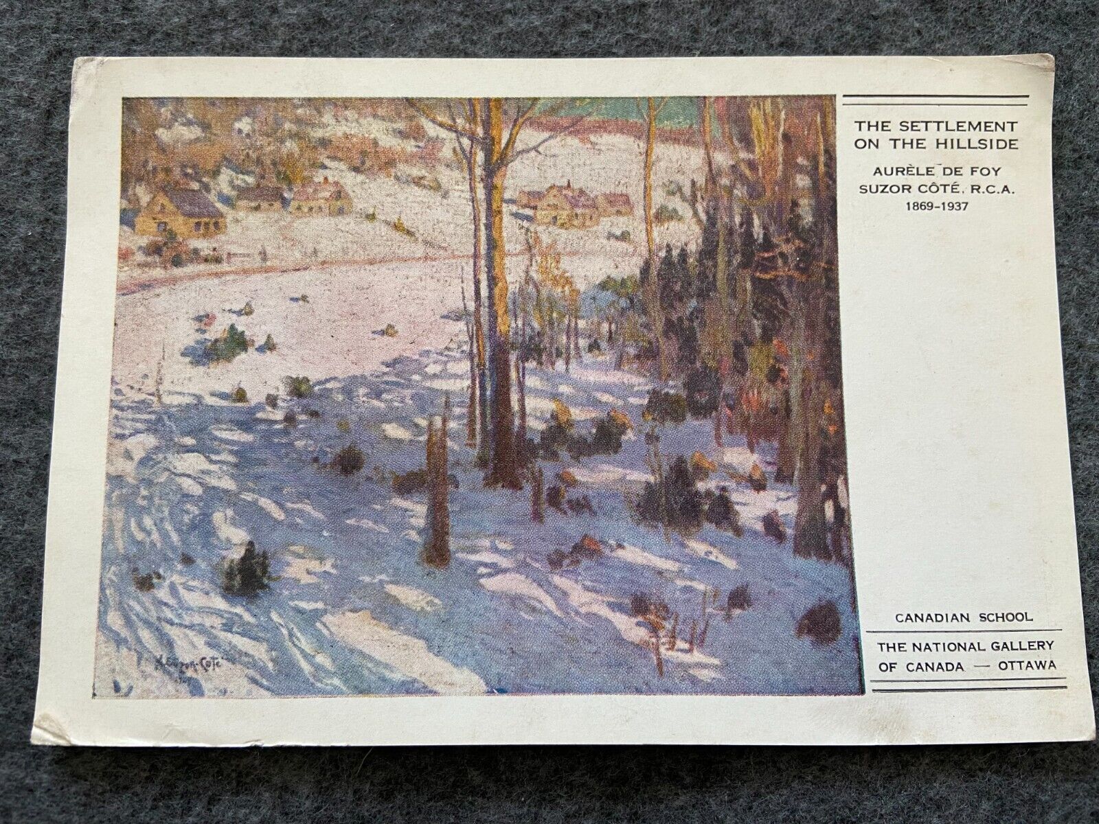 The Settlement On The Hillside, in the National Gallery of Canada Postcard