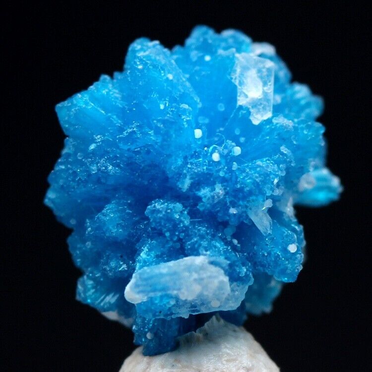 CAVANSITE STILBITE Specimen Blue Crystal Cluster Mineral INDIA w/ ID card