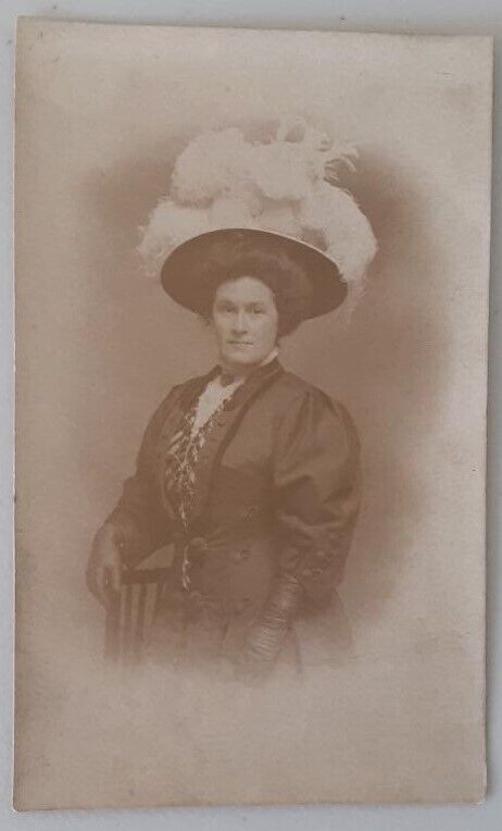 Atlantic City NJ Boardwalk Souvenir Woman in Big Hat AZO 1905-1909 RPPC Postcard
