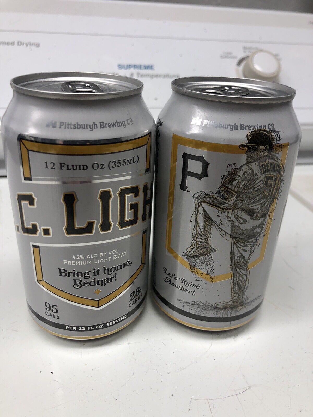 2 Iron City IC Light  Beer Can David Bednar Cans BOTTOM EMPTY