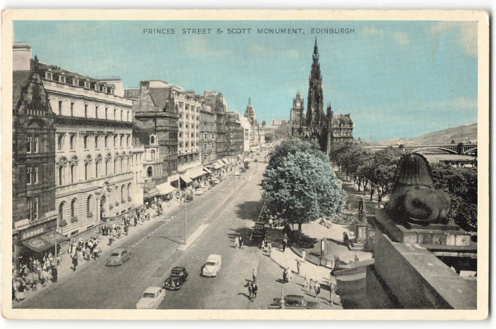 Postcard 1962 Princes Street & Scott Monument. - Edinburgh VTG ME6.
