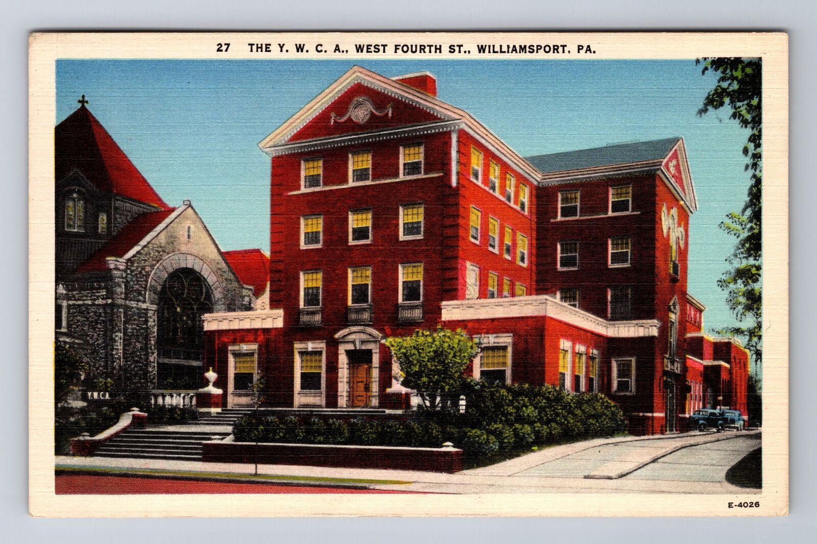 Williamsport PA-Pennsylvania, The YWCA Building, Antique Vintage c1941 Postcard