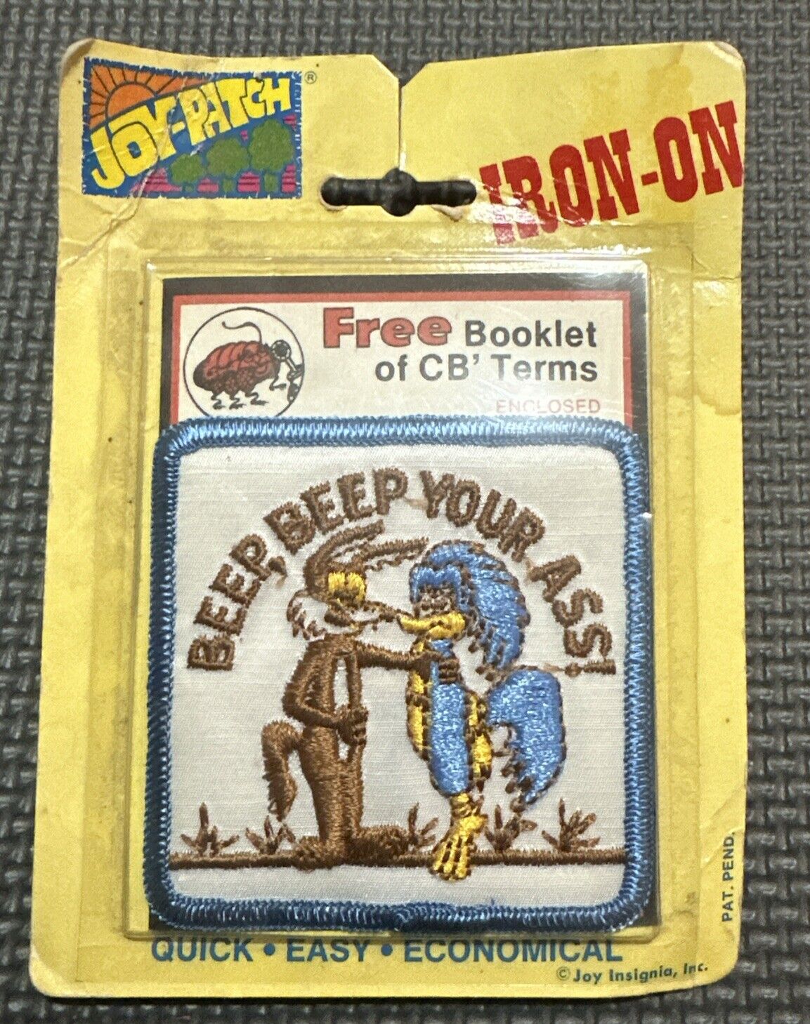 EXTREMELY RARE Vintage 70s Road Runner & Coyote 3”x3” Patch “Beep Beep Your Ass”