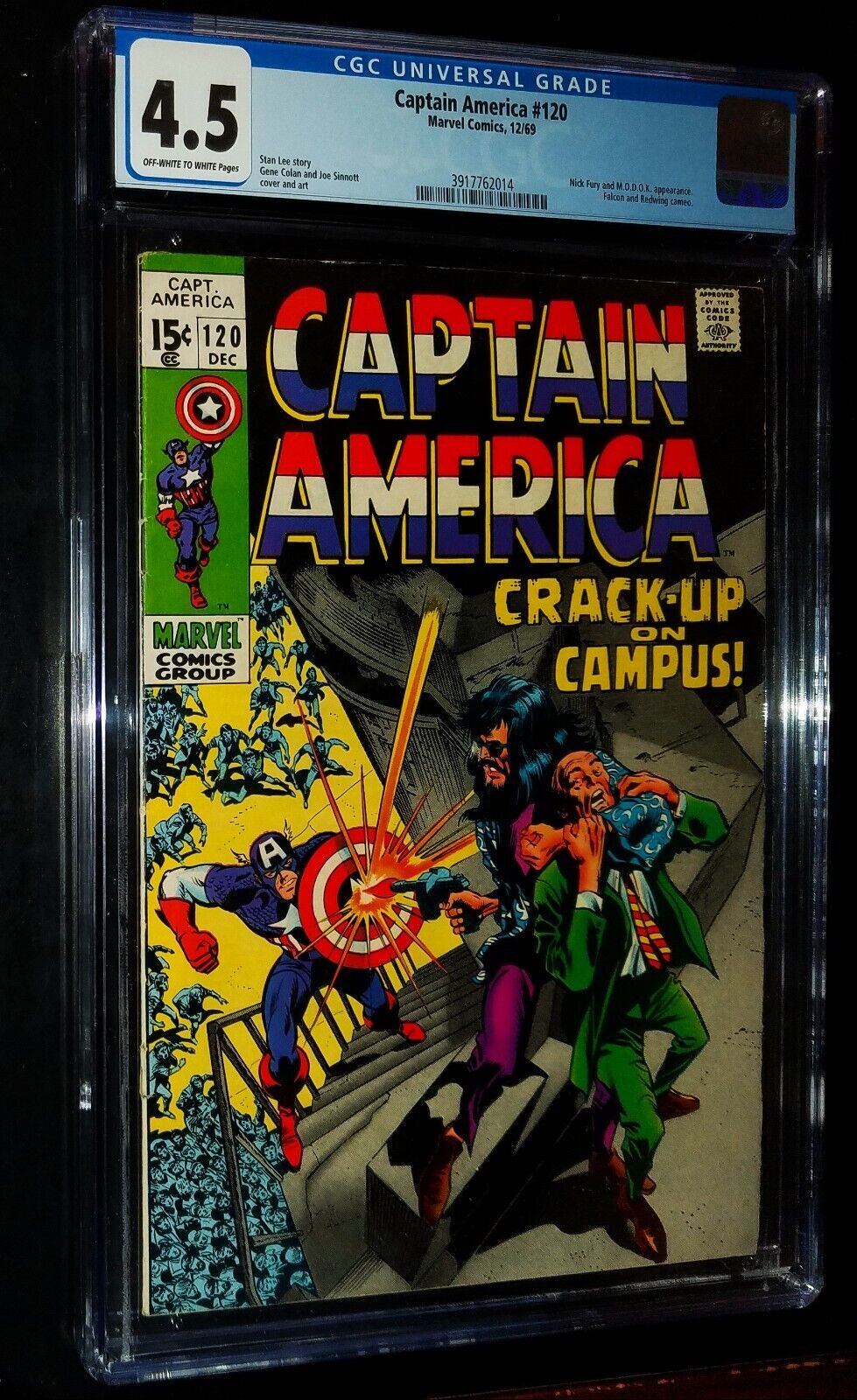 CGC CAPTAIN AMERICA #120 1969 Marvel Comics CGC 4.5 VG+ Written by Stan Lee