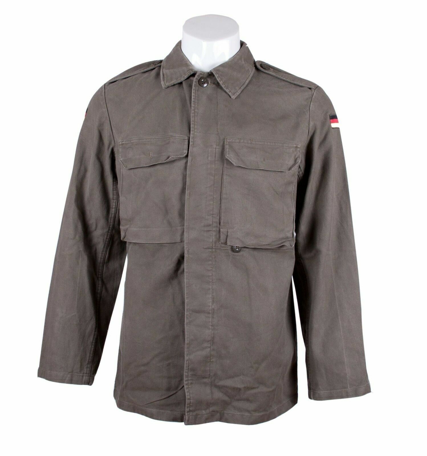 Moleskin Jacket Shirt German Army BW 100% Cotton 70s 80s Olive Drab Green VTG