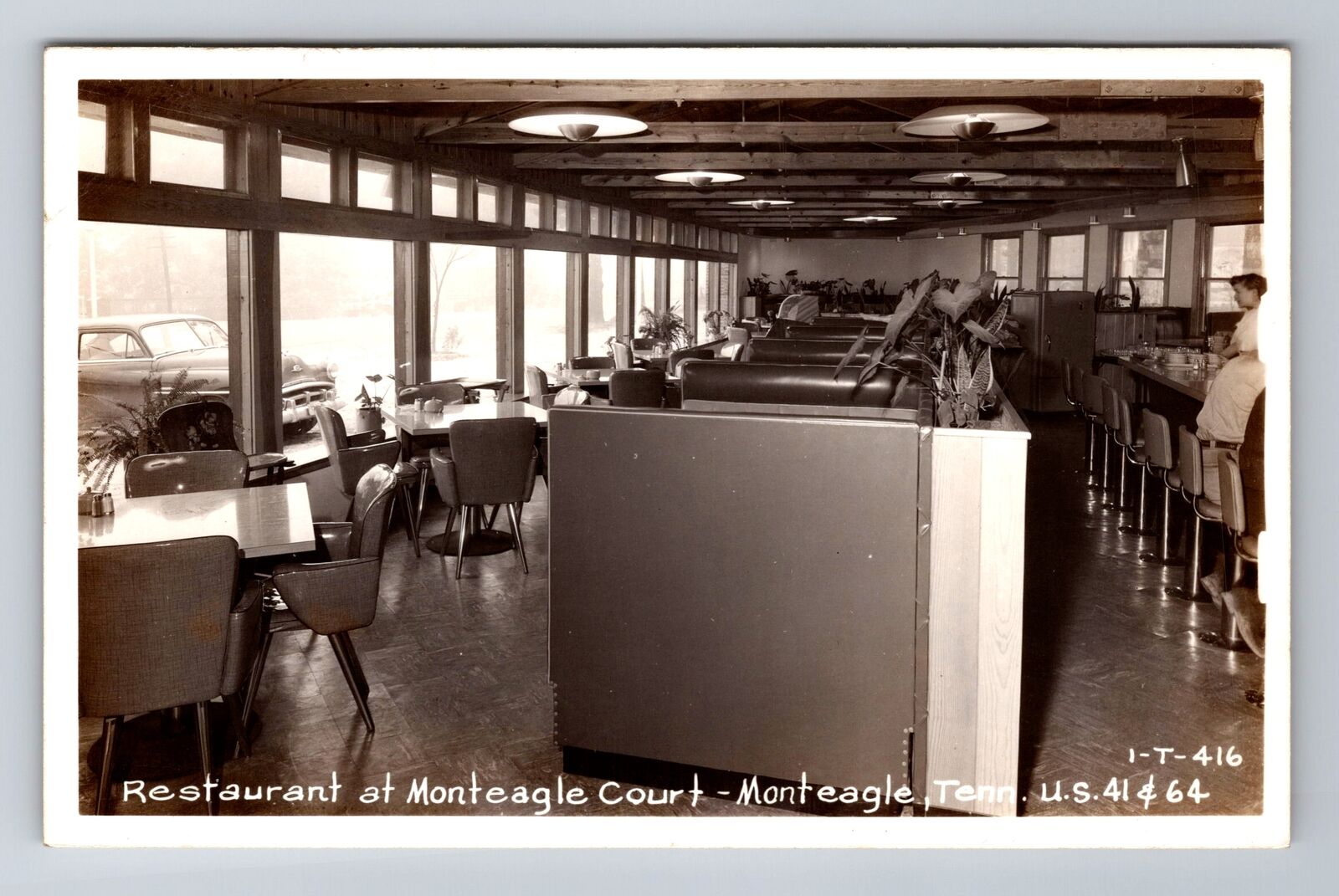 Monteagle TN-Tennessee RPPC Monteagle Restaurant & Court, Vintage Postcard