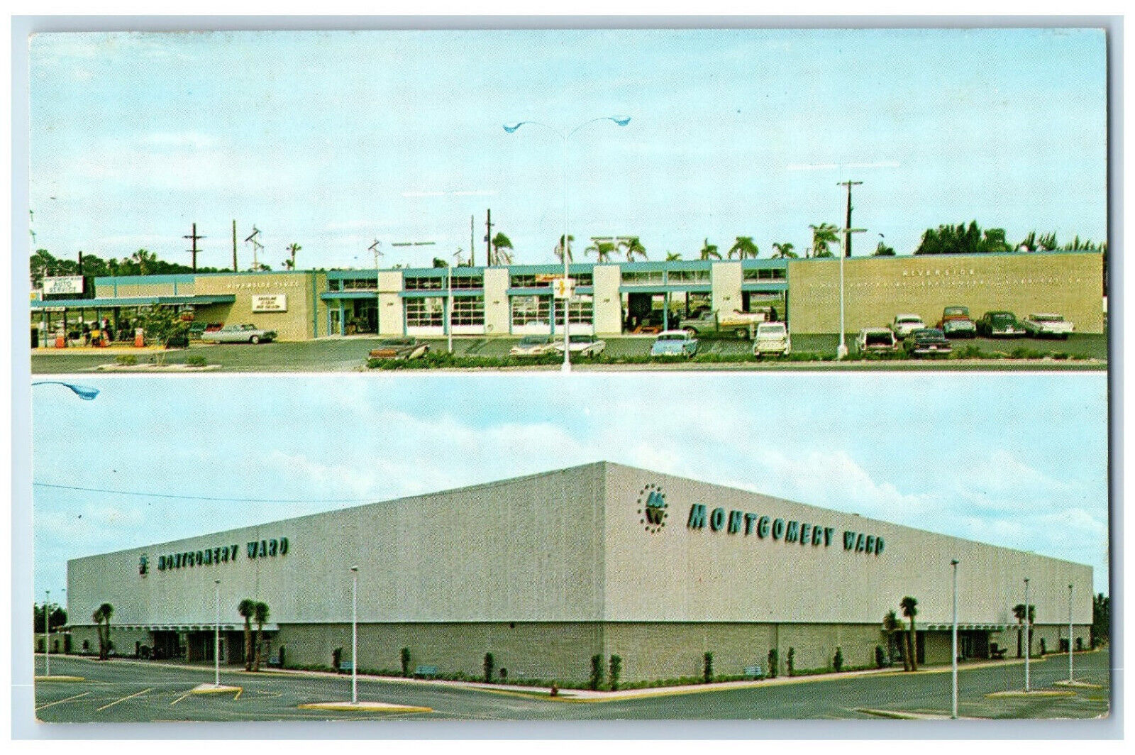 c1960's Florida's Largest Montgomery Ward Store Orlando FL Multiview Postcard