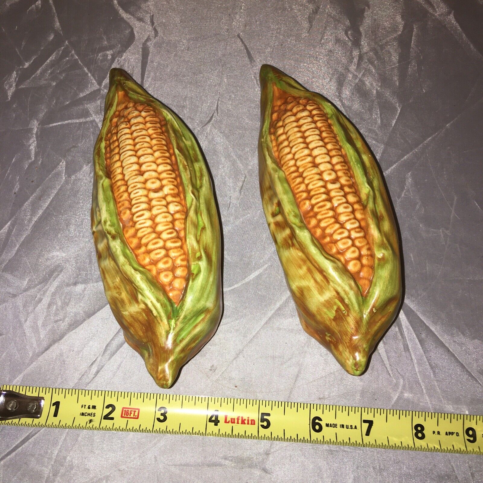 Vintage Italian Ceramic 2 Ears Of Corn Hand Painted Vegetable Made in Italy C5
