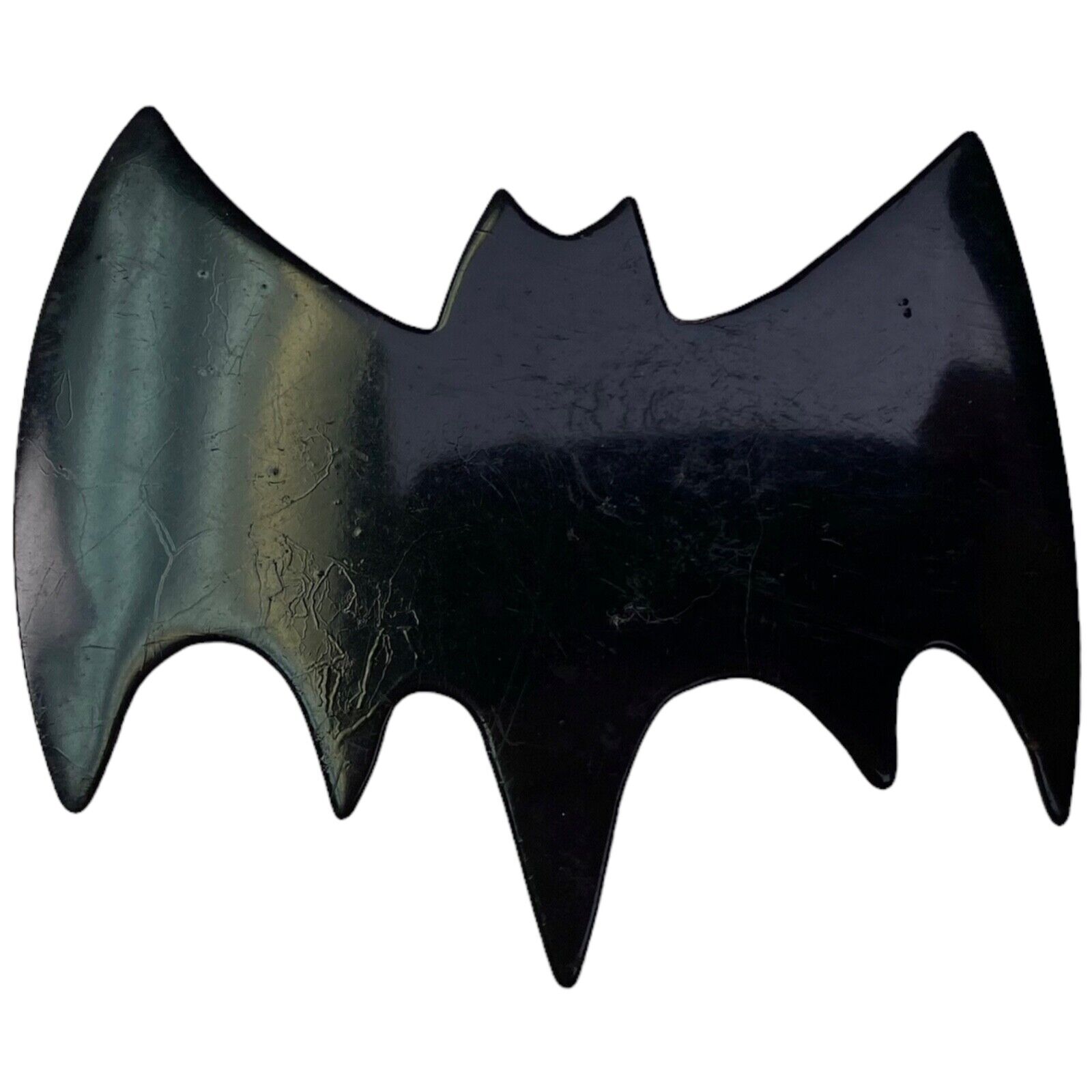Vintage Batman Pin Back Button Metal Black 1980's DC Comics Bat Logo