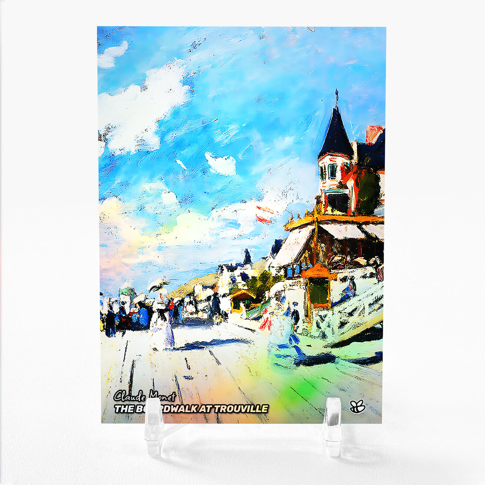 THE BOARDWALK AT TROUVILLE Claude Monet Painting Card GleeBeeCo Holo Paint #THCL